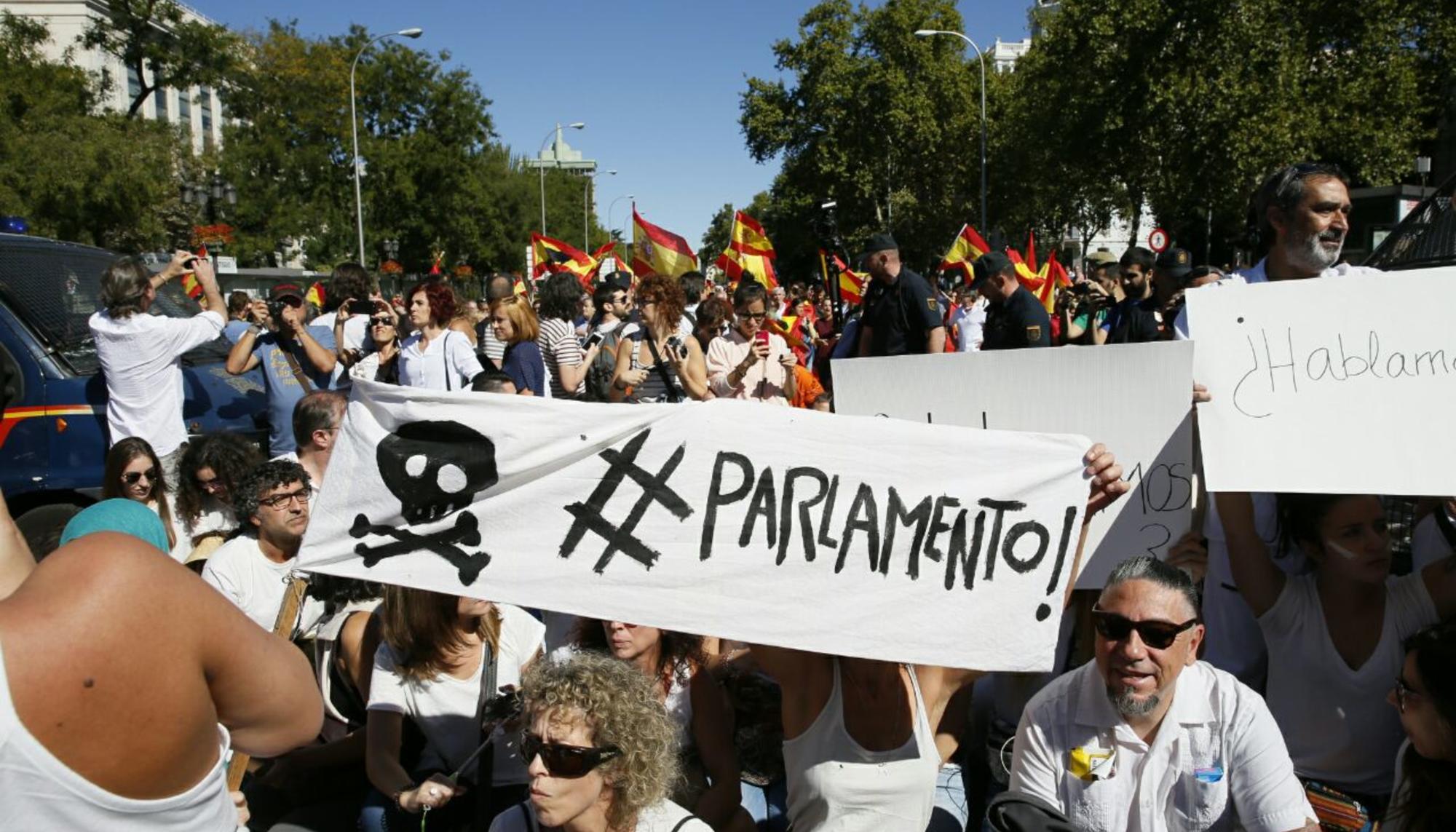 Manifestaciones Parlem y unionista en Madrid