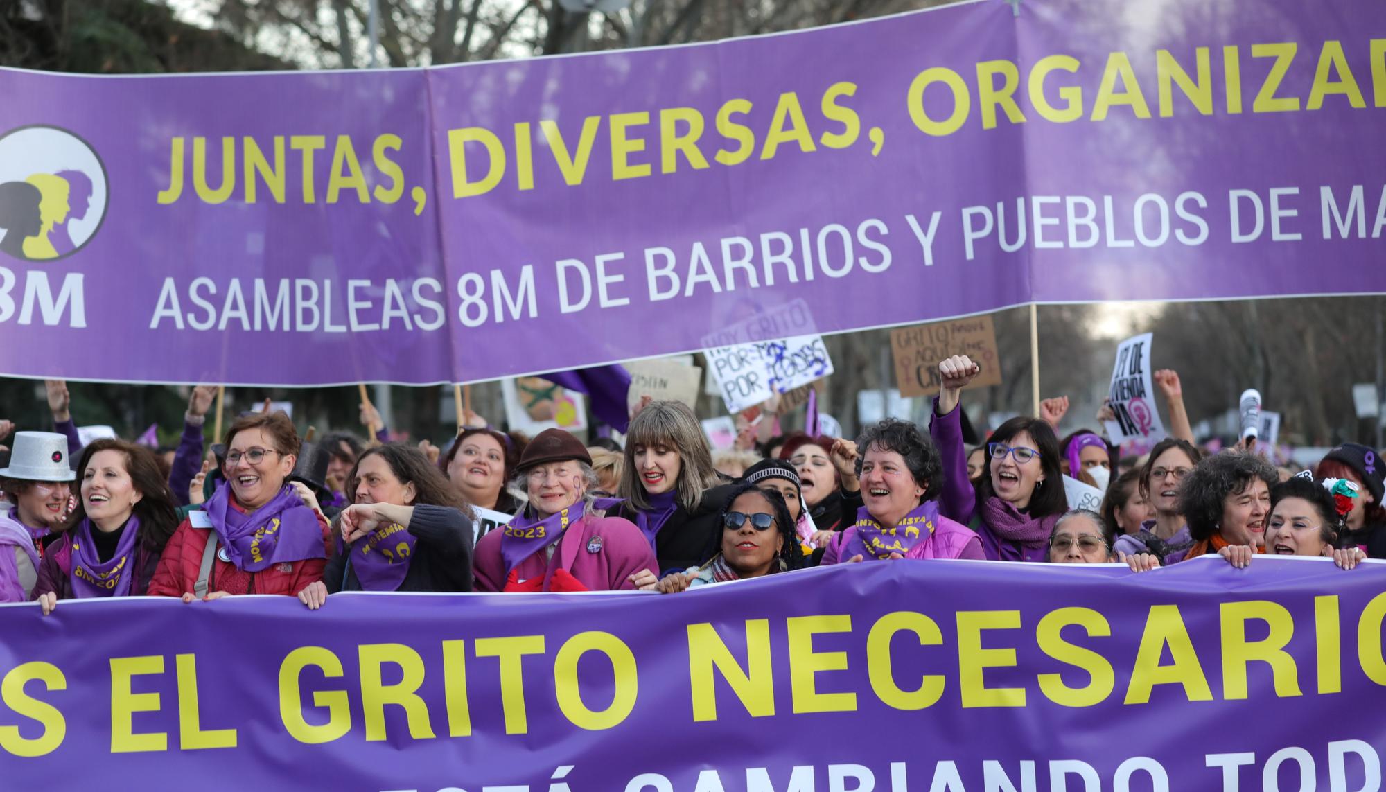 Manifestación feminista del 8M de 2023 en Madrid
