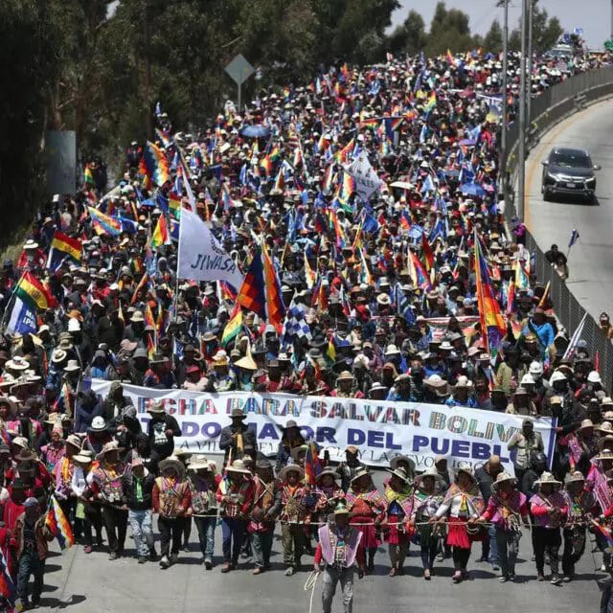 Carreteras cortadas por las manifestaciones en Bolivia.