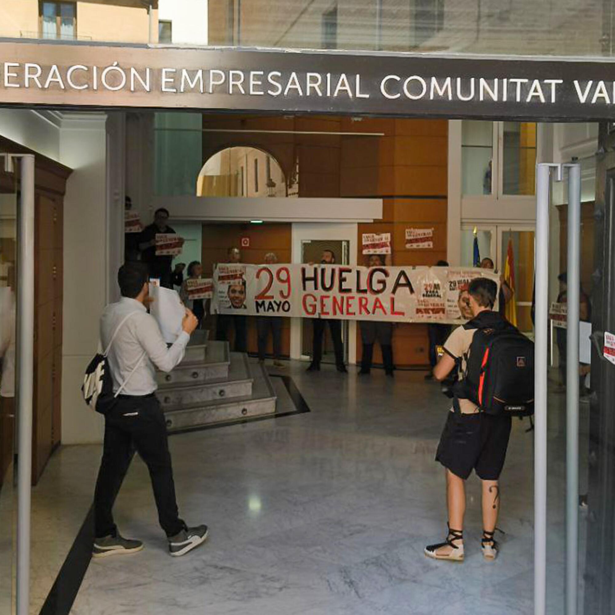 Acción patronal Valencia huelga 29 mayo