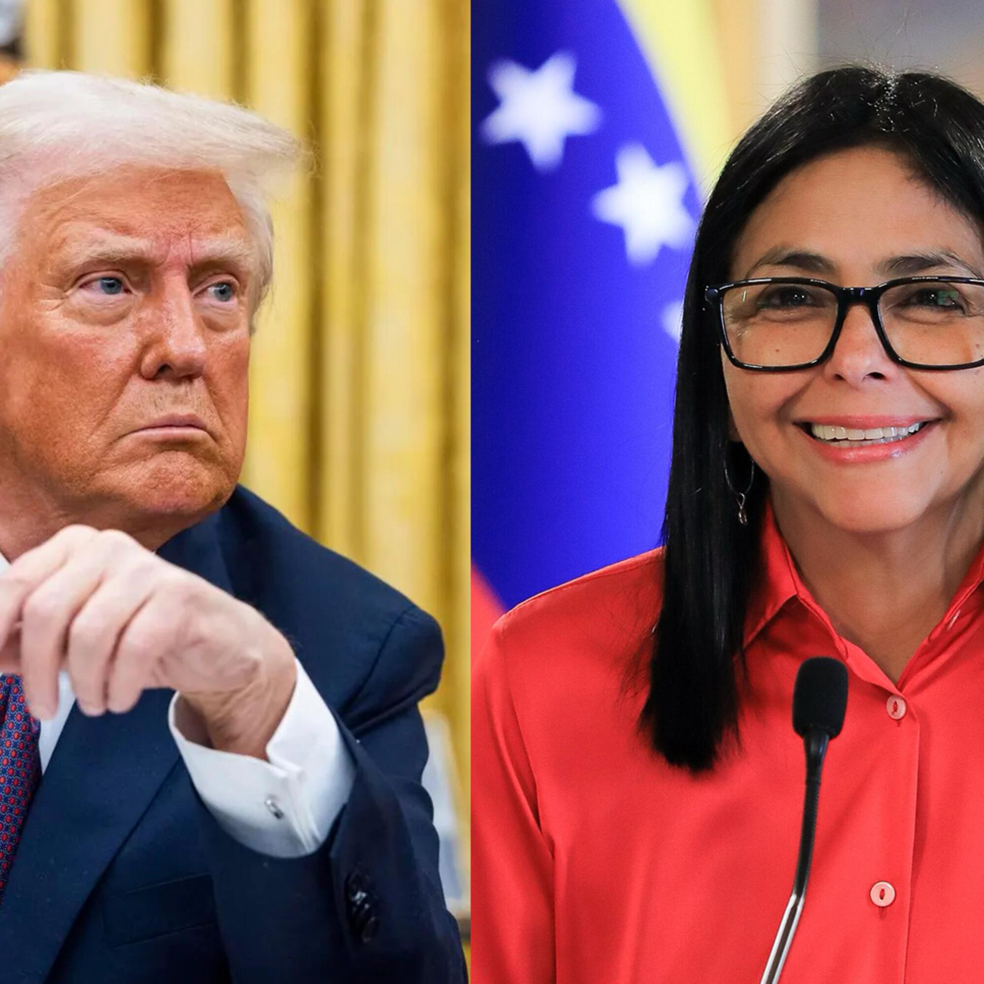 Donald Trump y Delcy Rodríguez