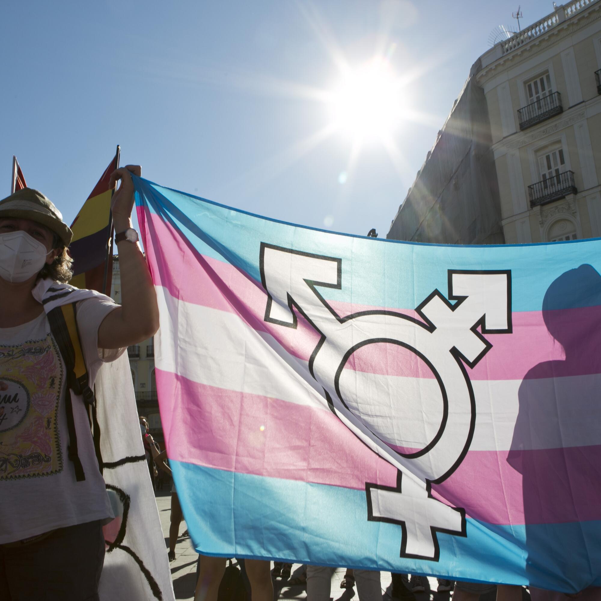 Familias Trans Aliadas se concentran en Sol para pedir una Ley Estatal Bandera Sol