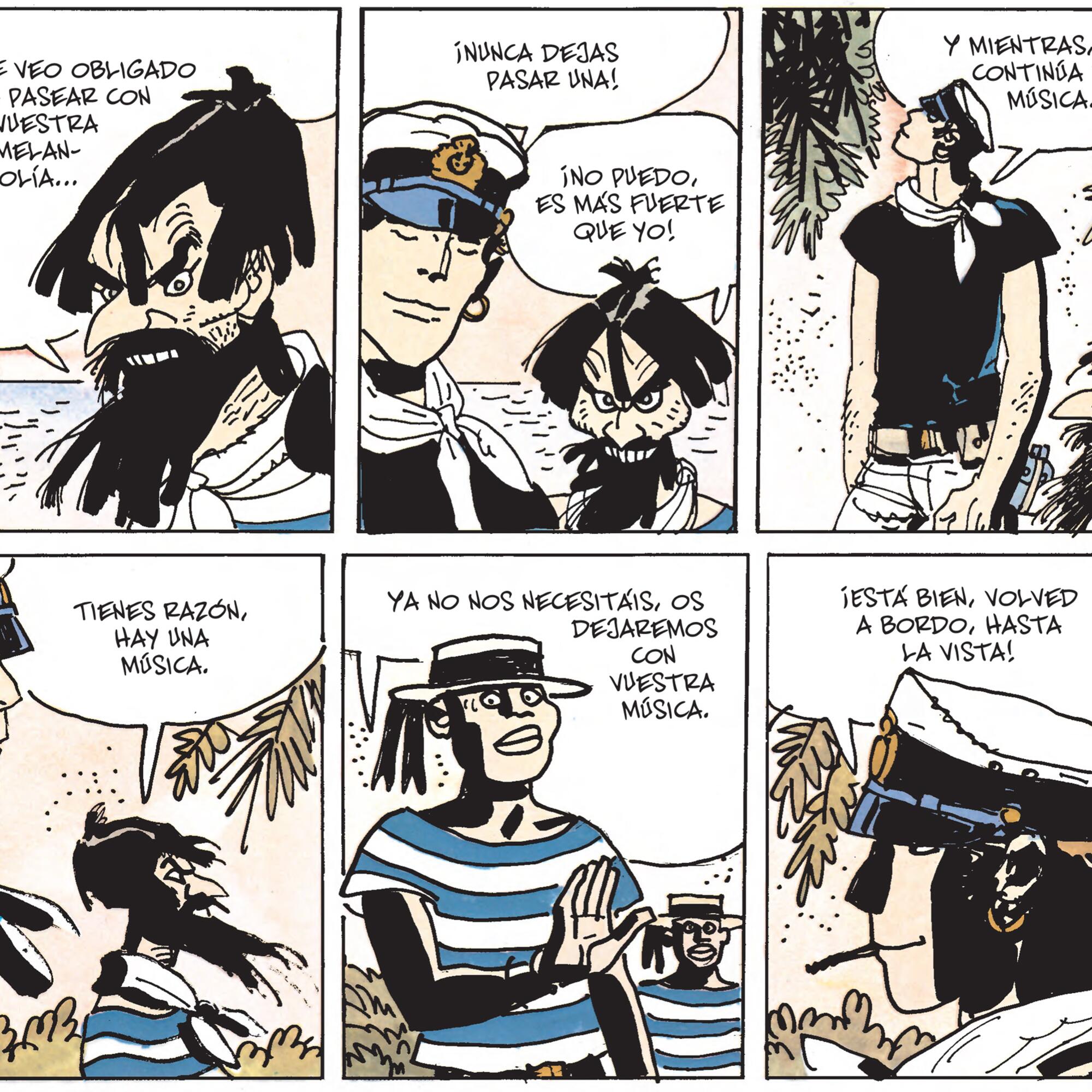 Viñetas de un álbum de la serie ‘Corto Maltés’ de Hugo Pratt