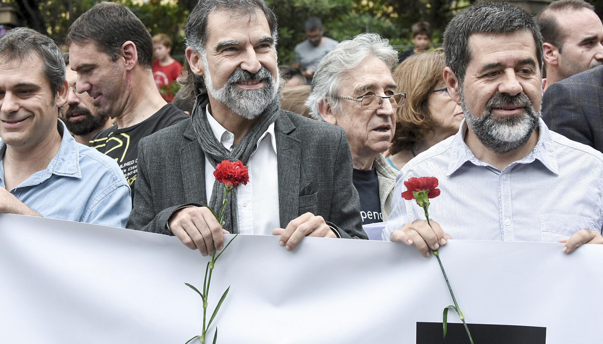 Jordi Sánchez y Jordi Cuixart, lideres de Omnium y Asamblea Nacional Catalana