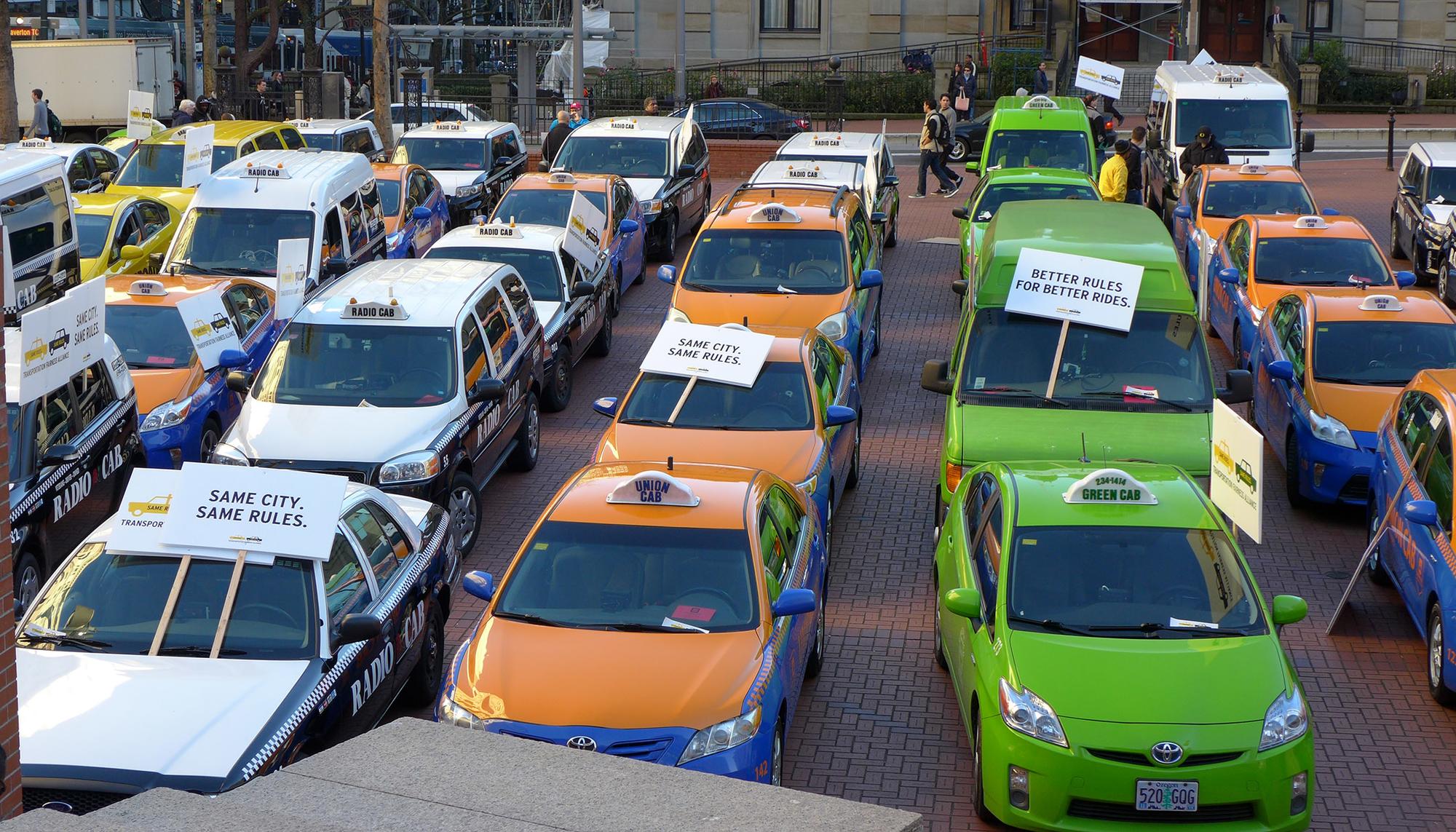 Concentración contra Uber en Portland