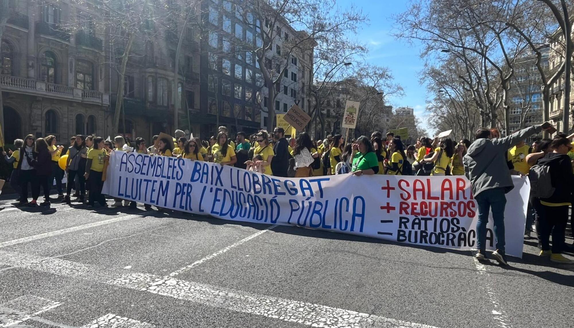 Manifestación por las mejoras en la educación pública del pasado 20 de marzo en Catalunya. LCC.