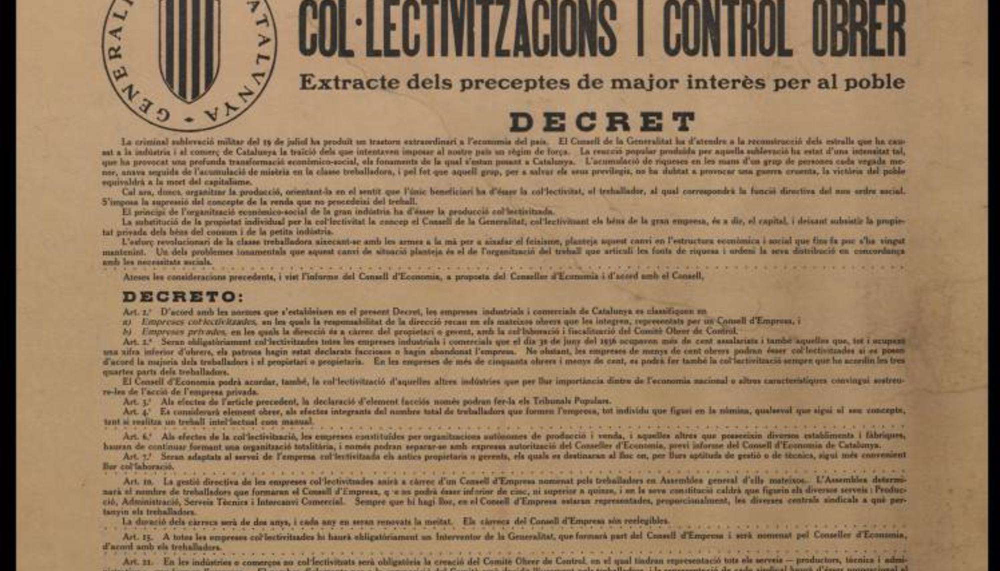 Col.lectivitzacions i control obrer