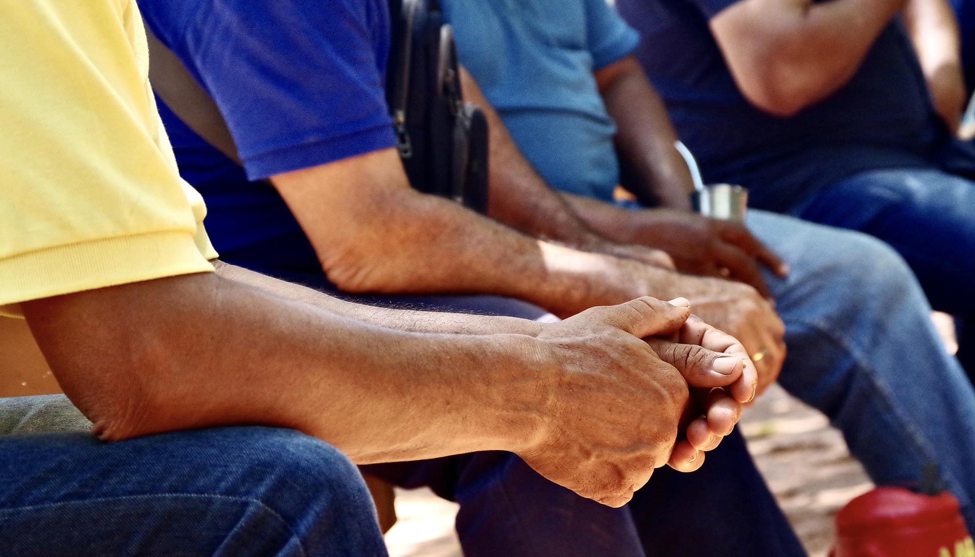 Reunión de campesinos en Agüerito, en el departamento de San Pedro, situado en el norte de Paraguay.