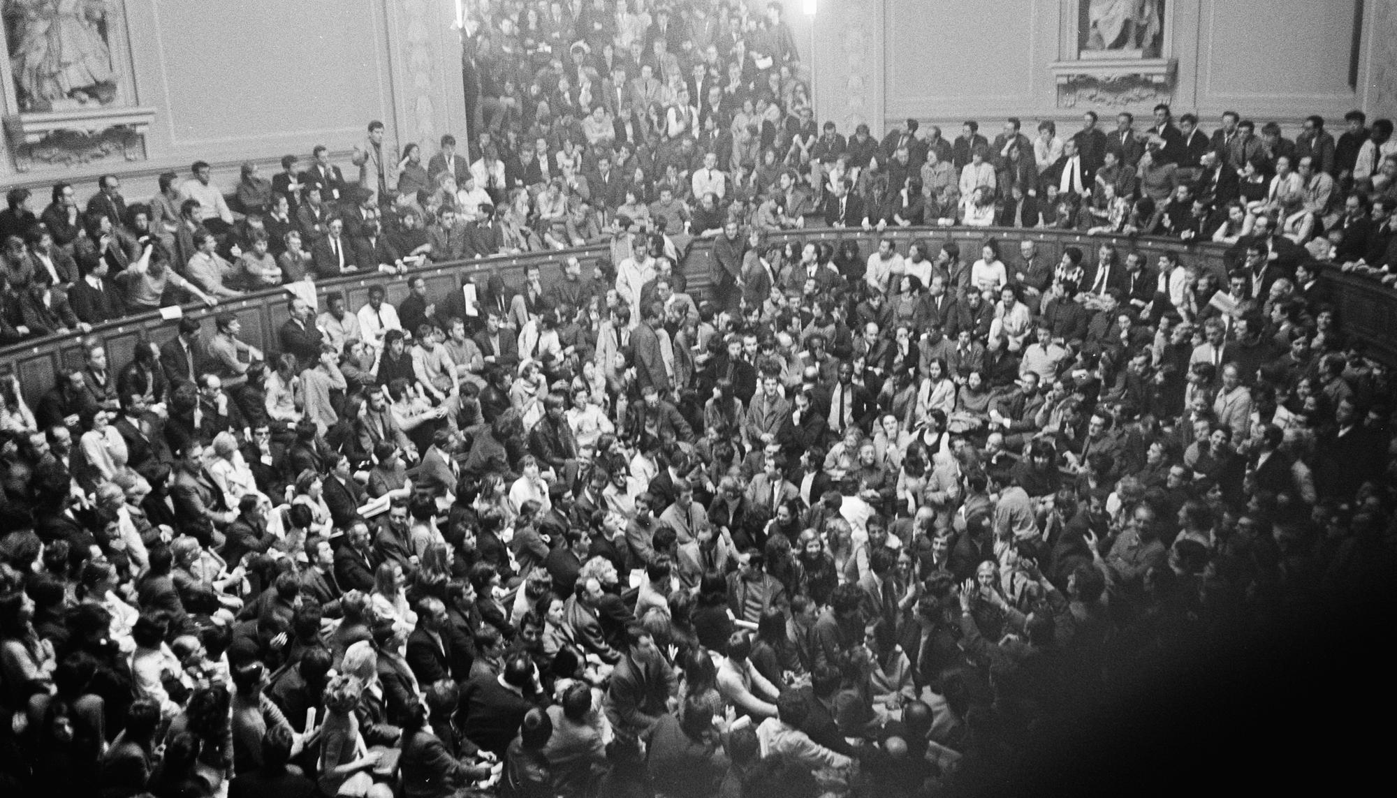 Ocupación de La Sorbona por los estudiantes, París, mayo de 1968 