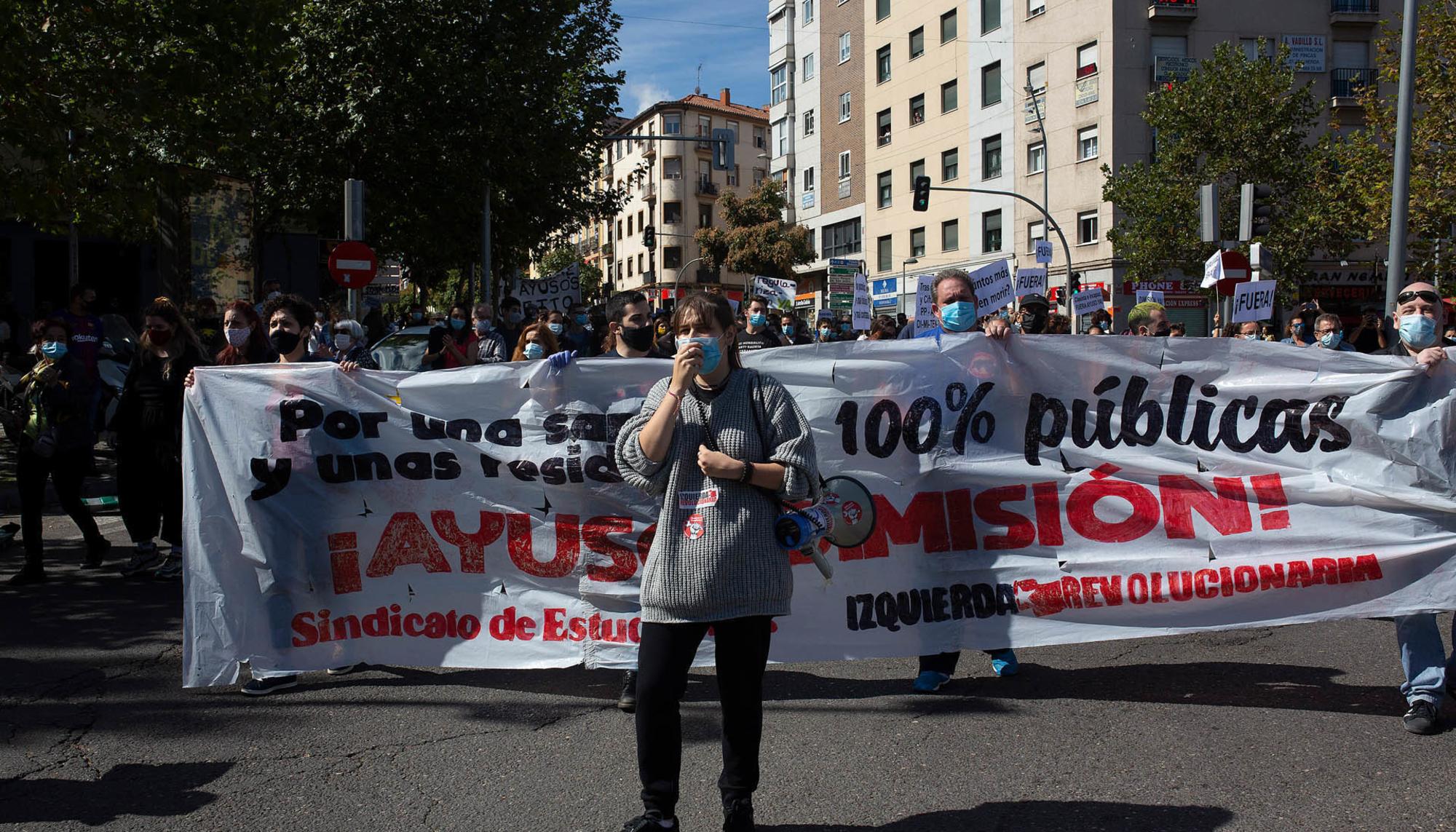 Manifestación contra la "segregación de clase" en Carabanchel, el domingo 27 de septiembre de 2020. - 18