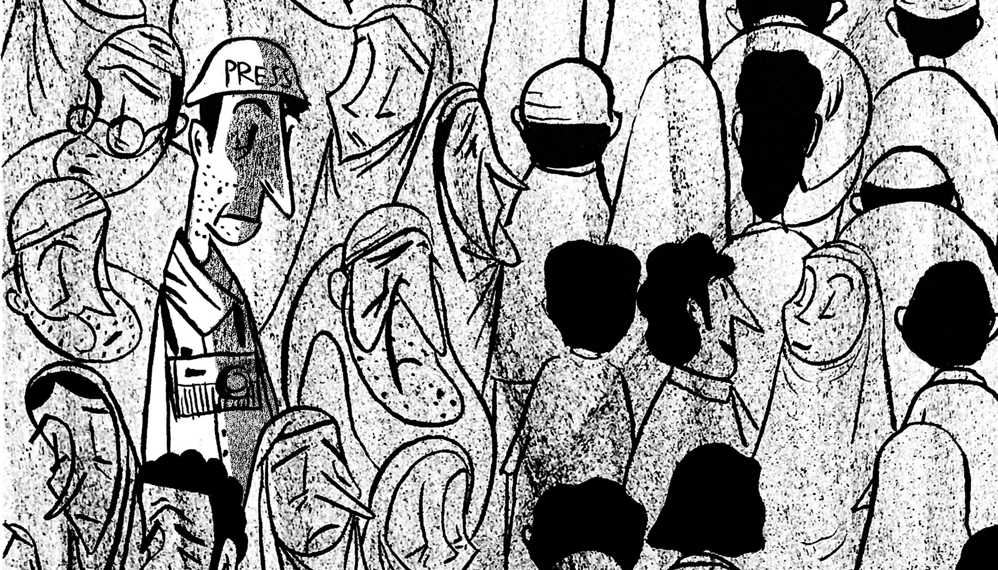 ilustración siria periodistas