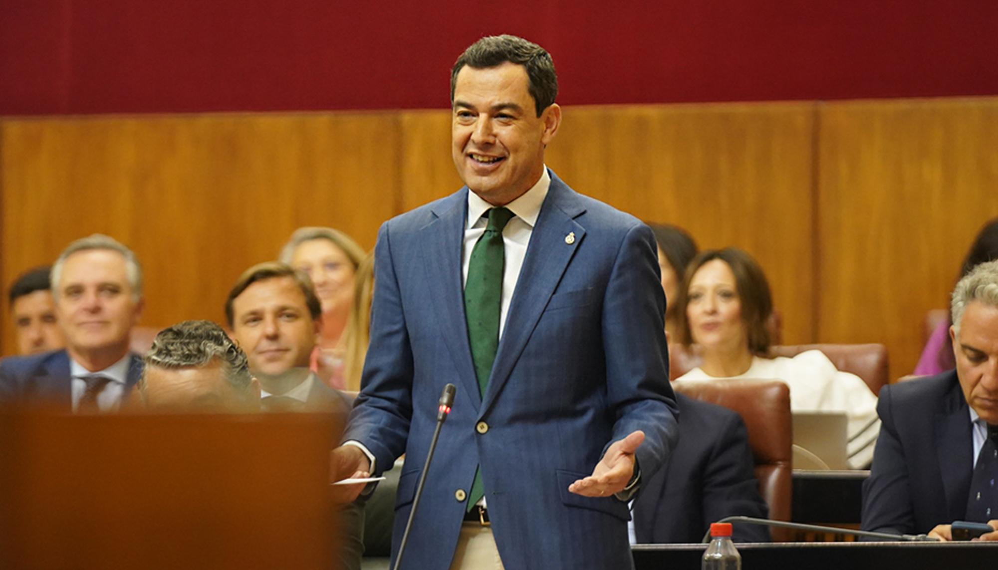 Moreno Bonilla en el parlamento andaluz