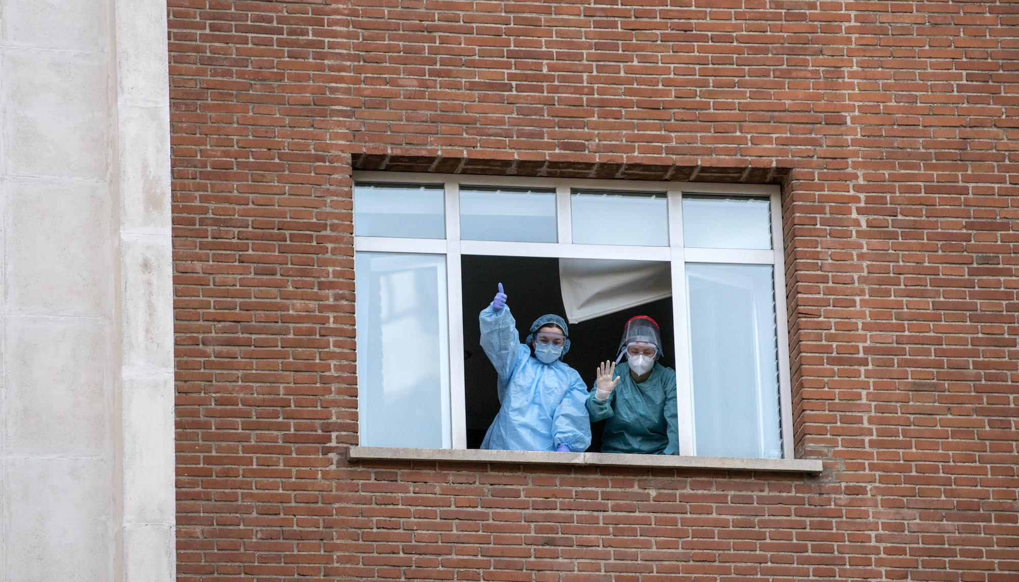 Sanitarios del hospital Jiménez Díaz en Madrid