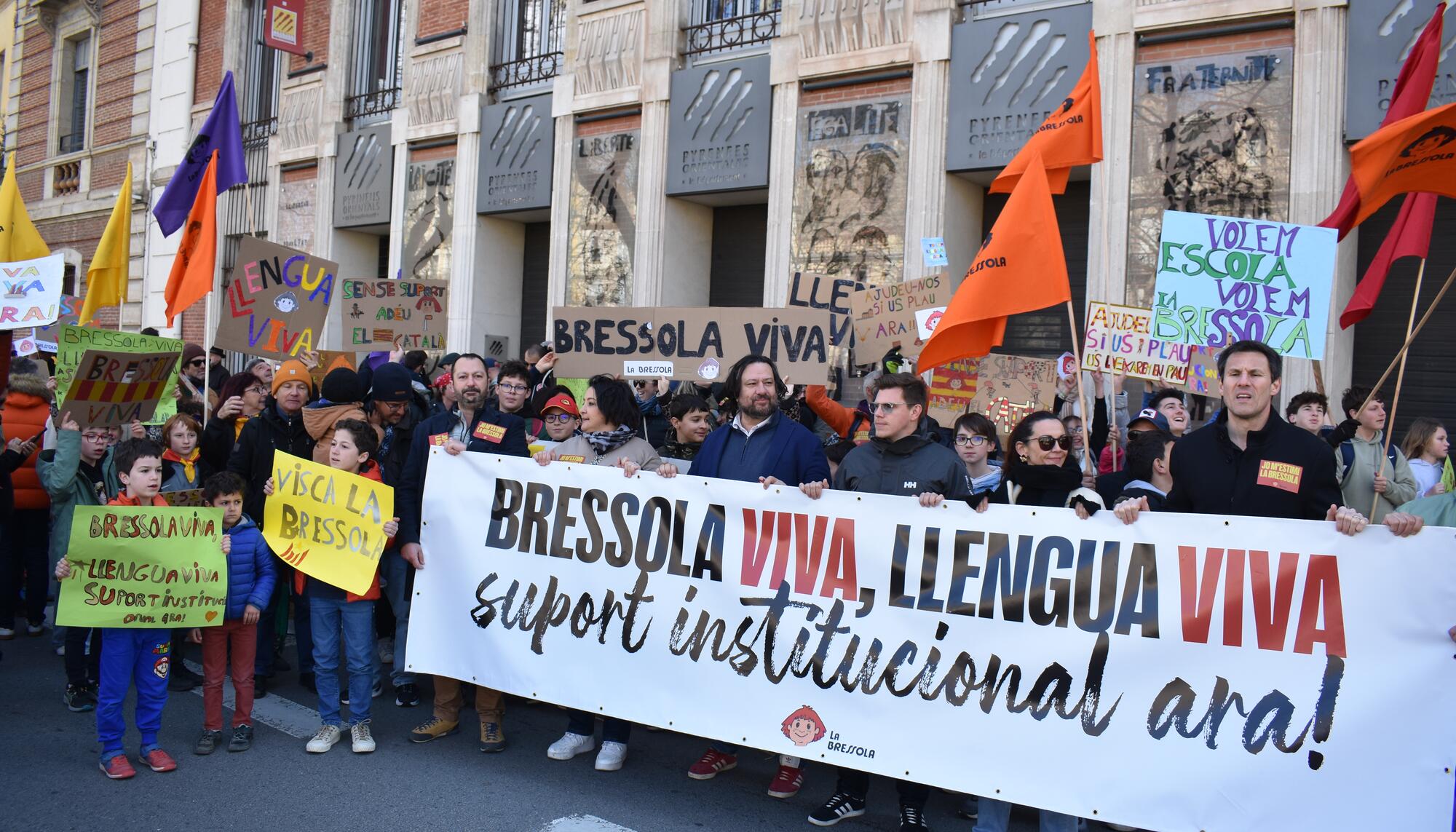 Manifestació en suport de la Bressola del 15 de març de 2025 a Perpinyà. AUTOR: LA BRESSOLA