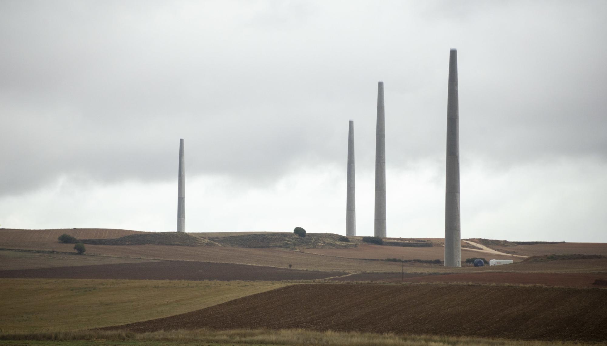 Aerogeneradores en construcción 