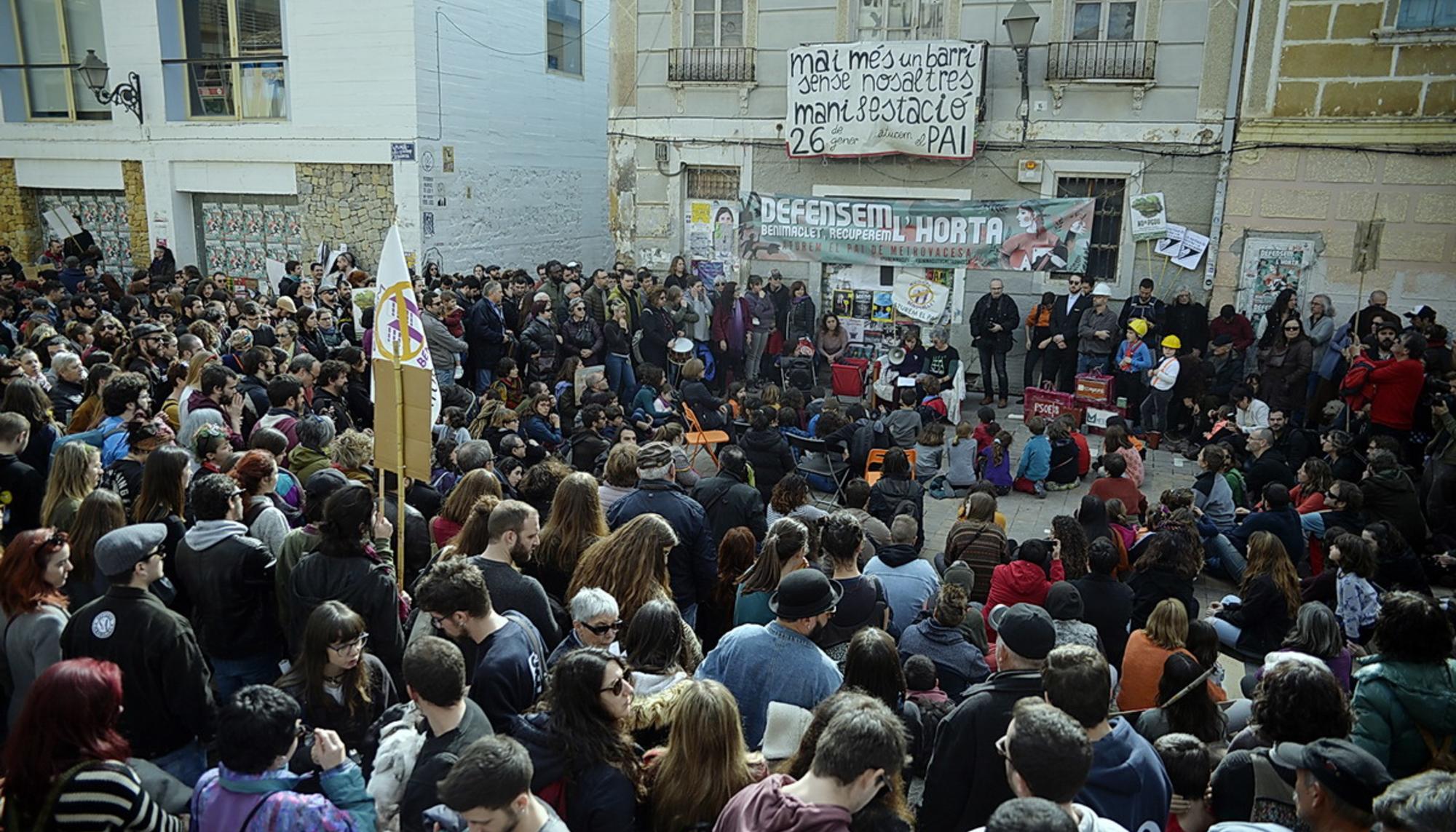 Momentos finales de la manifestación contra el PAI de Benimaclet