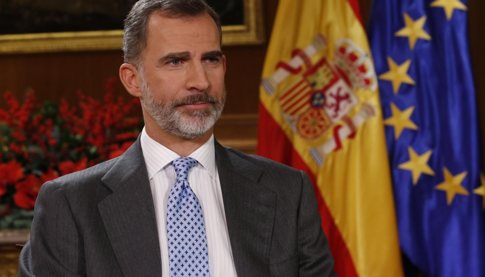 El rey Felipe VI, en su mensaje de Navidad a finales de 2017