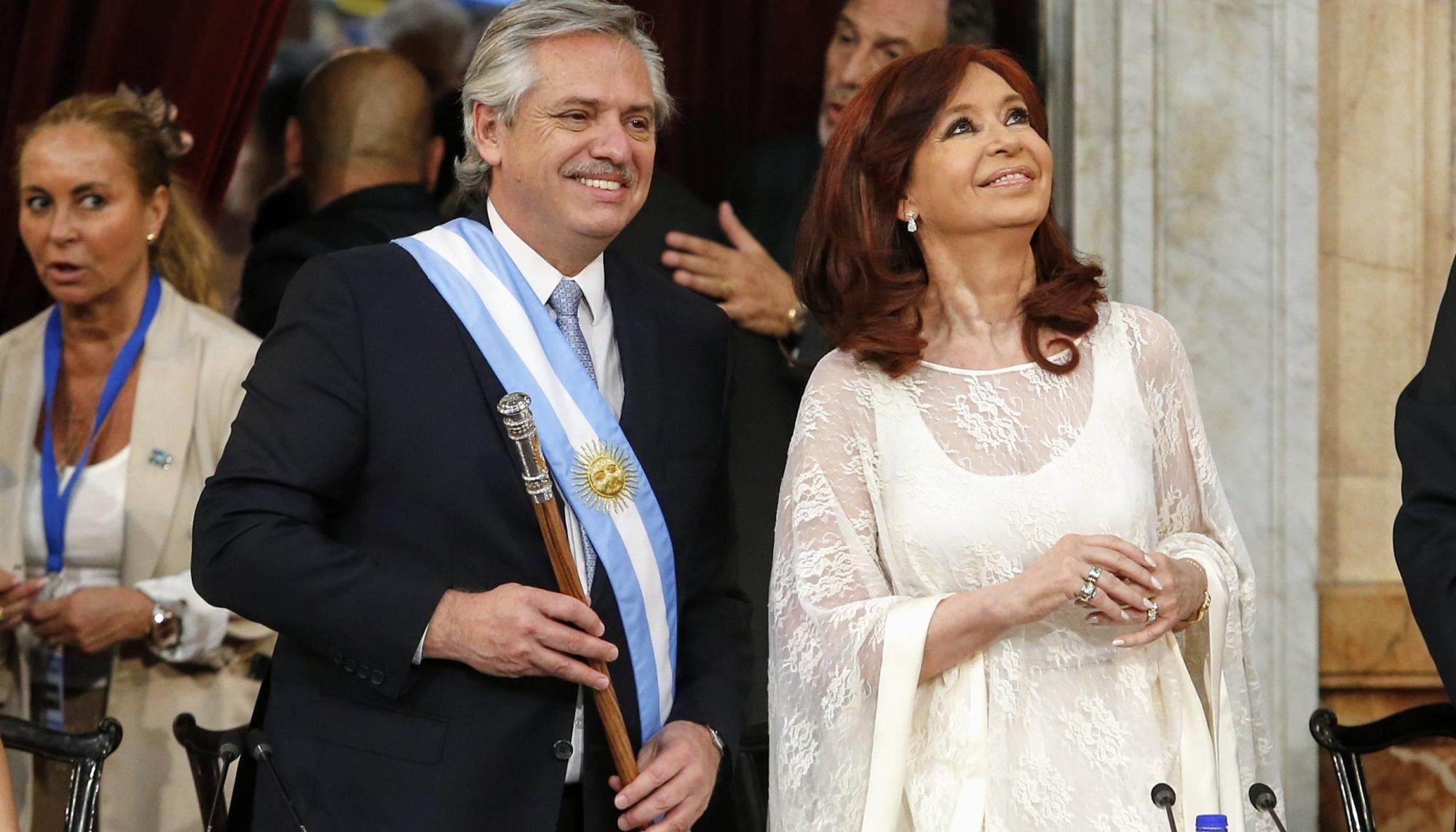 El presidente argentino, Alberto Fernández, y la vicepresidenta, Cristina Fernández.