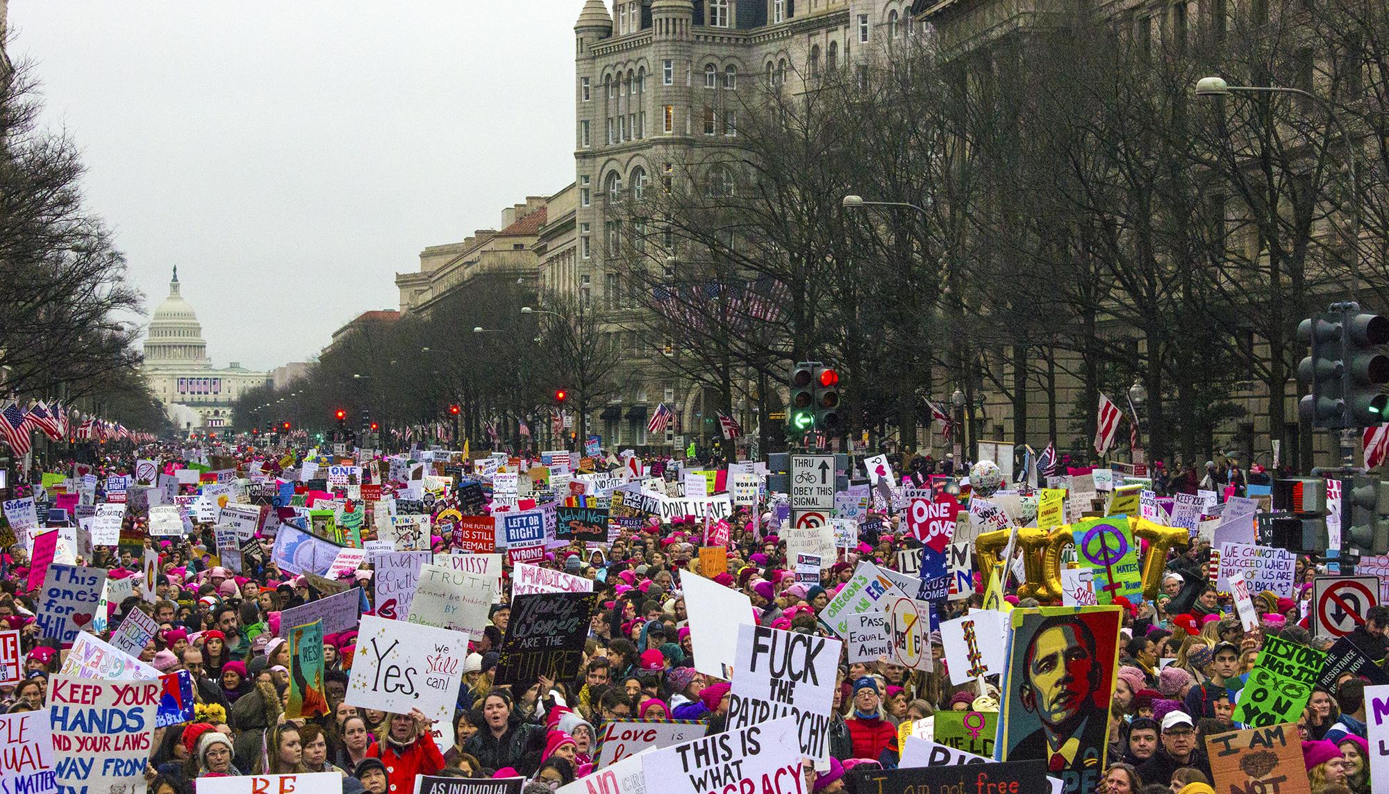 Manifestación antiTrump en Washington