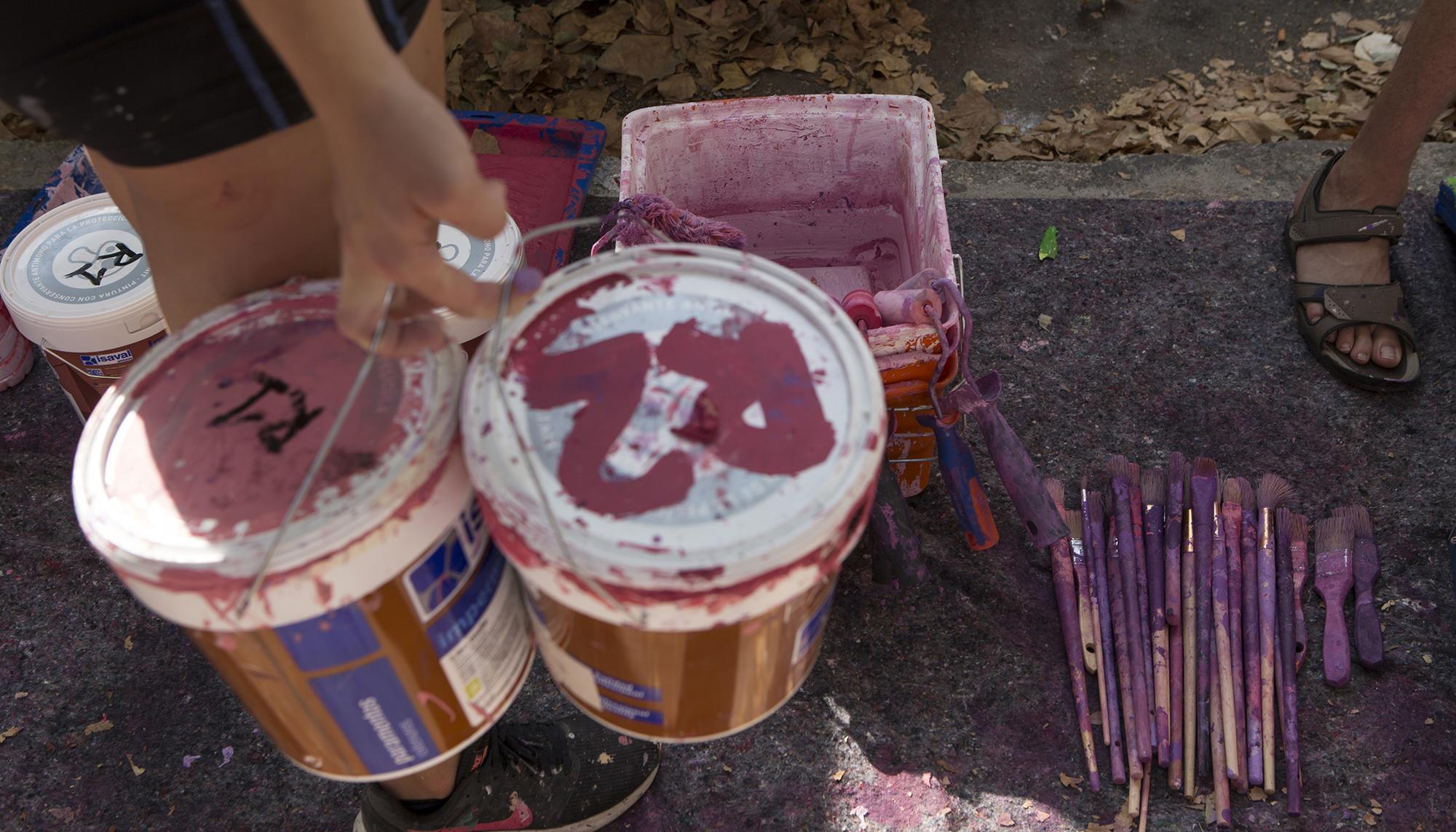 Reconstrucción del mural feminista de La Concepción en Ciudad Lineal, Madrid - 7