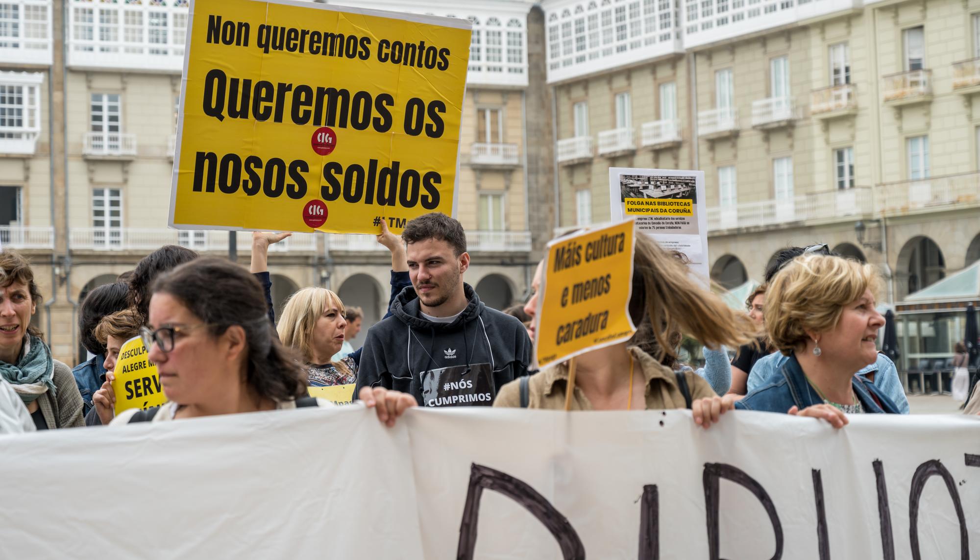 Manifestaión Coruña Bibliotecas