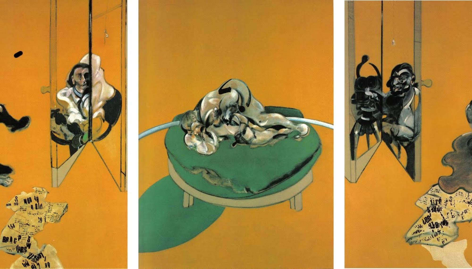 Francis Bacon: "Tríptico. Estudios sobre el cuerpo humano", 1970.