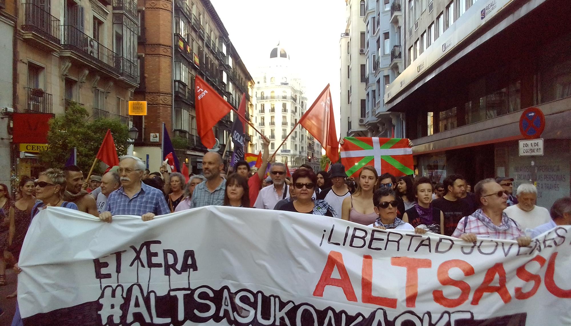 Manifestación contra la sentencia de Altsasu en Madrid