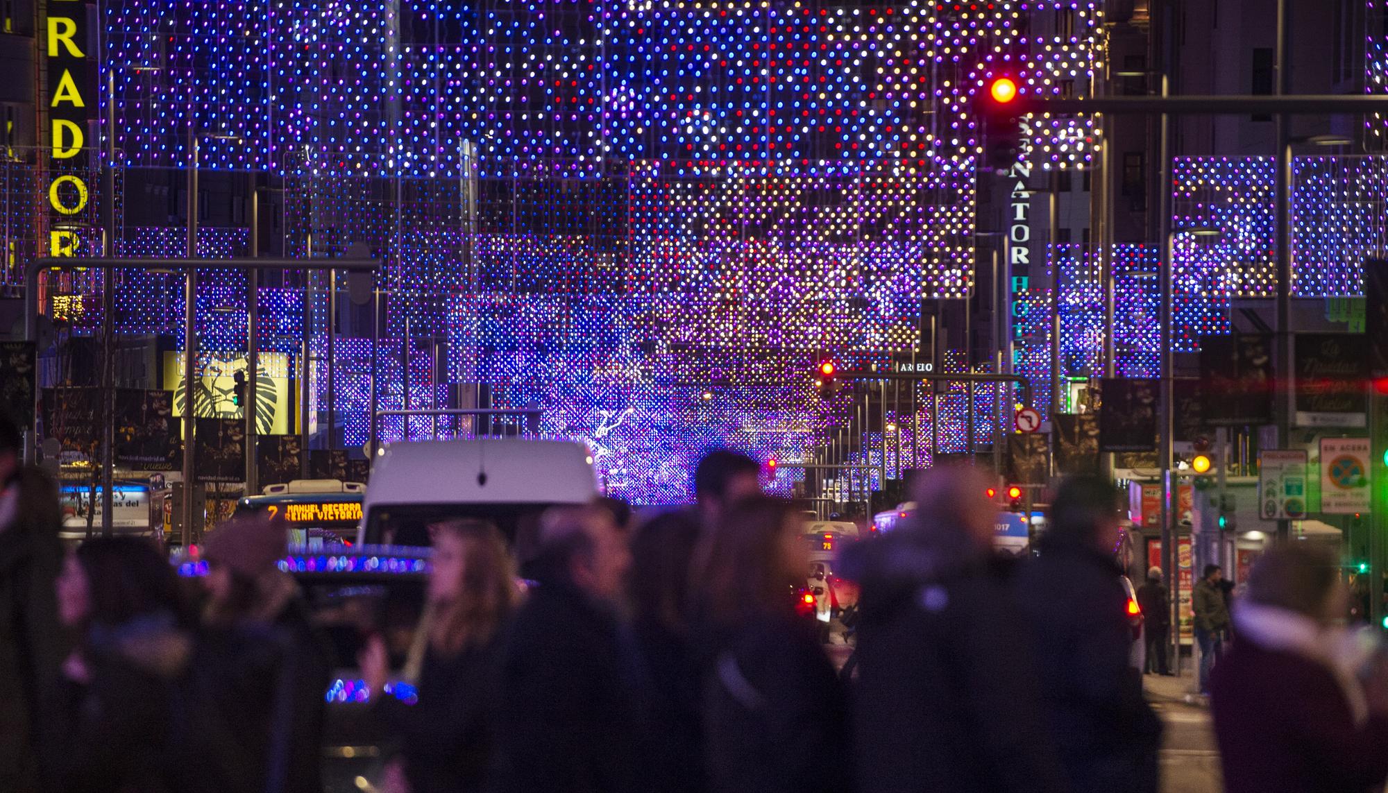 Luces de Navidad en la calle Gran Vía