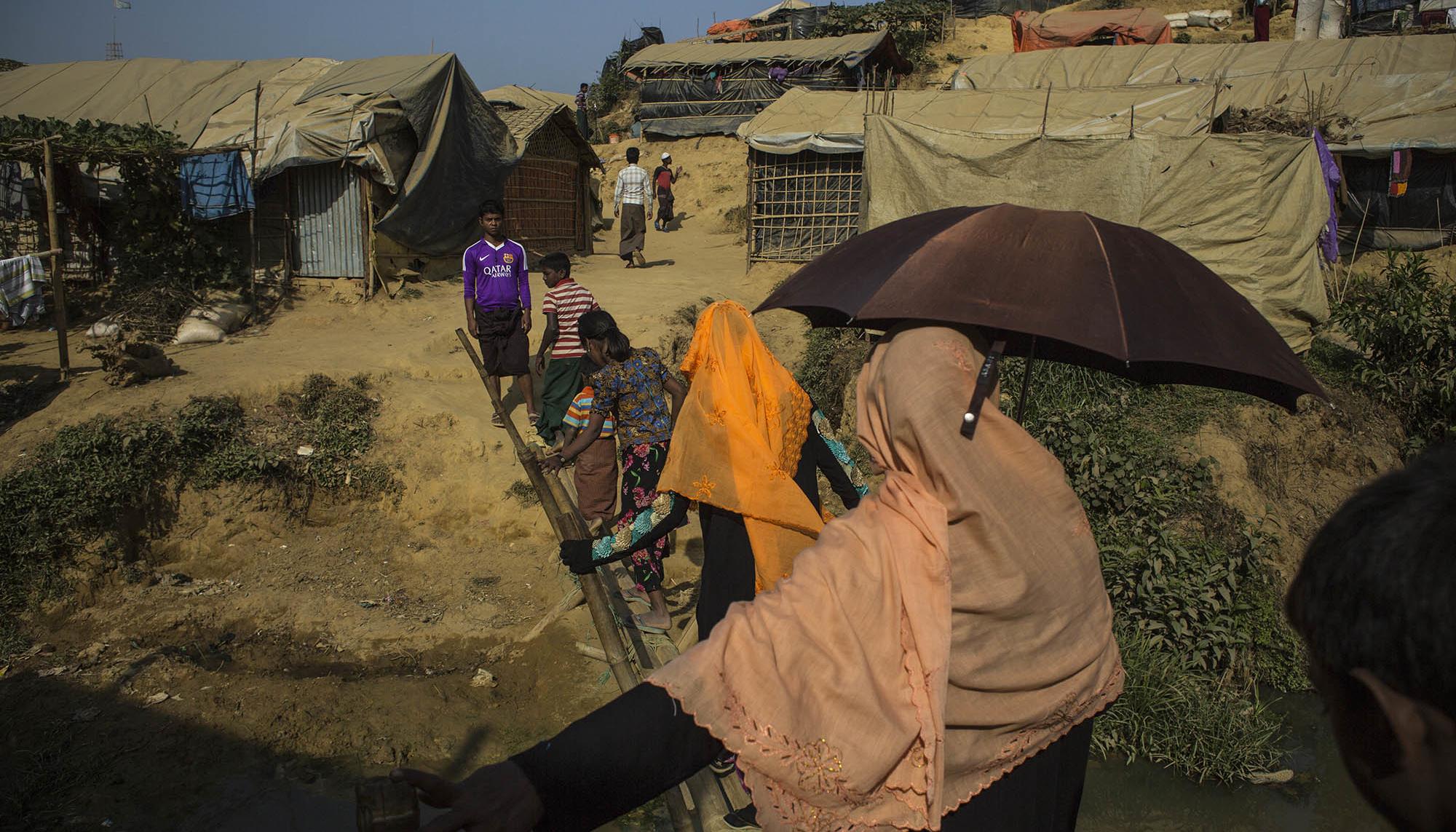 Campamento para desplazados de la etnia rohingya en Kutupalong, en Bangladés.