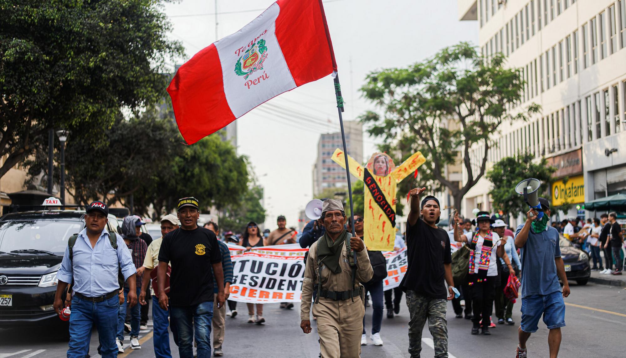 Protesta en contra de Dina Boluarte