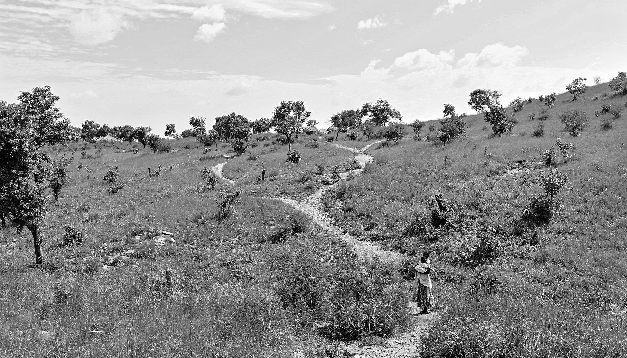 Mujer de Sudán del Sur en Imvepi, Uganda