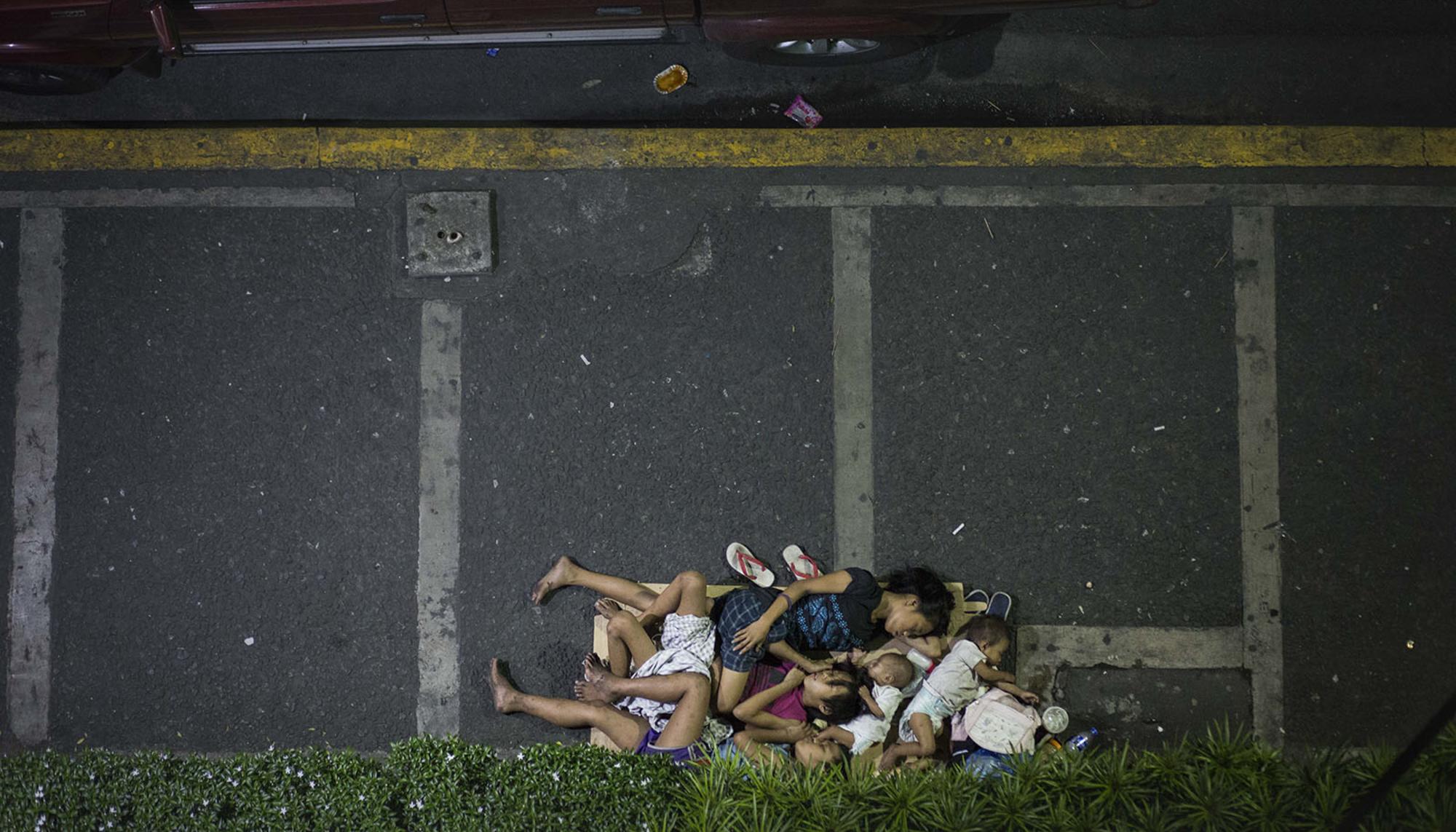Durmiendo en la calle en Filipinas
