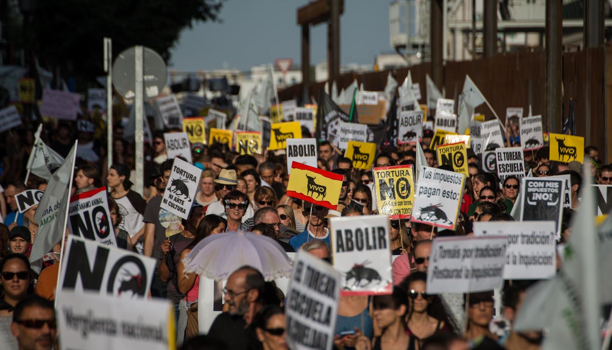 Manifestación antitaurina