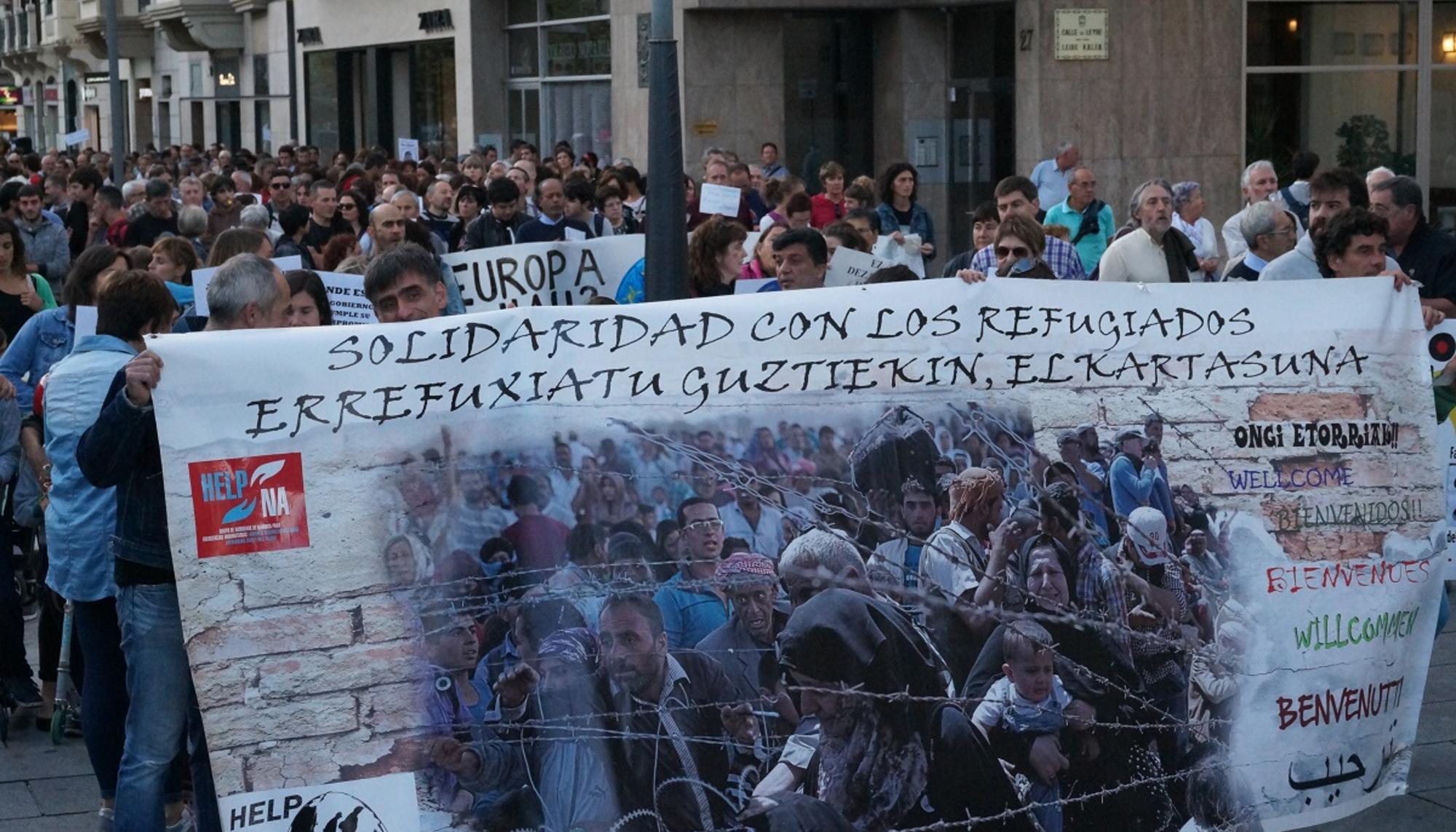 Manifestacion refugiados Pamplona 2