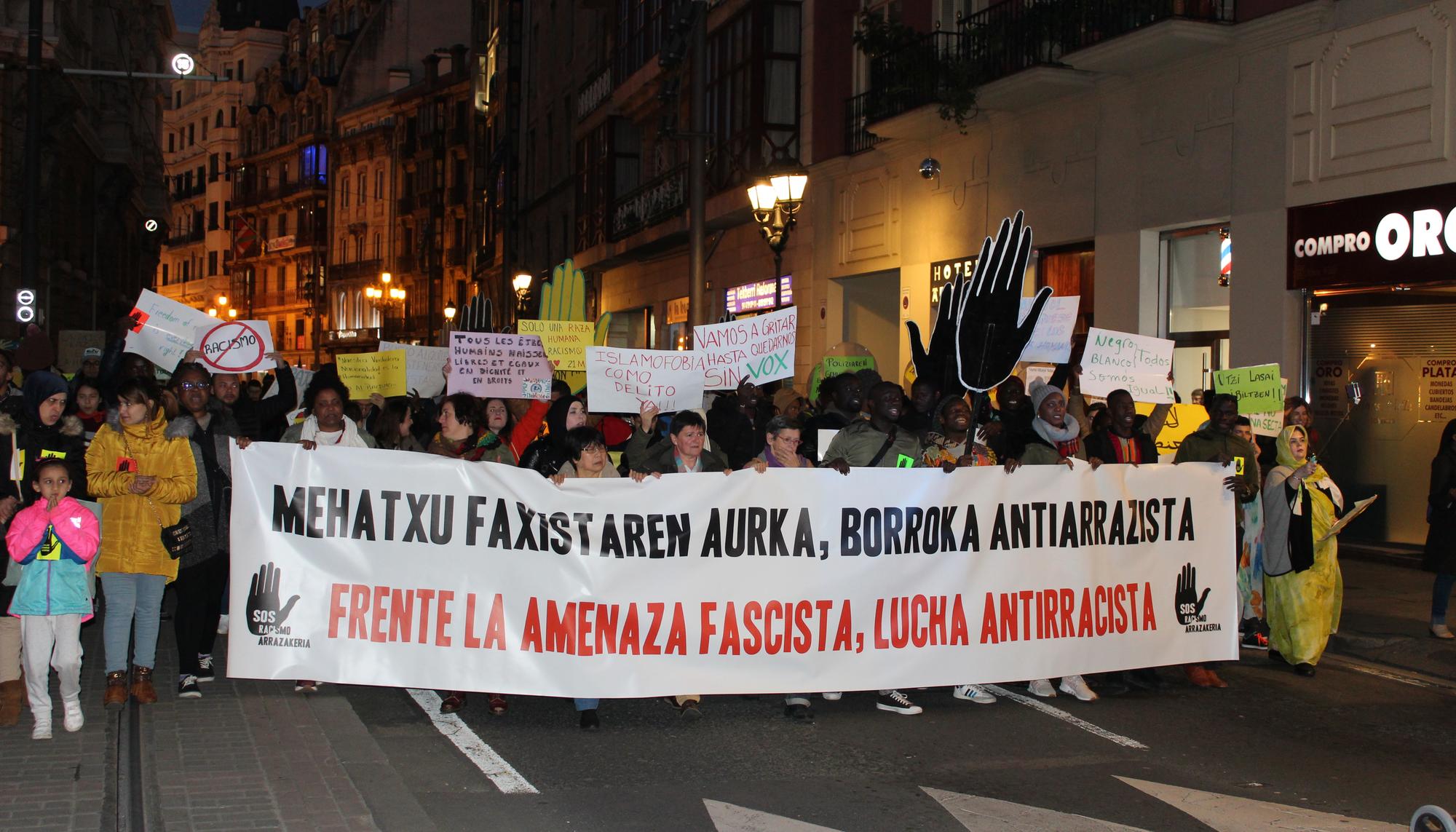 Manifestación antirracista en Bilbao
