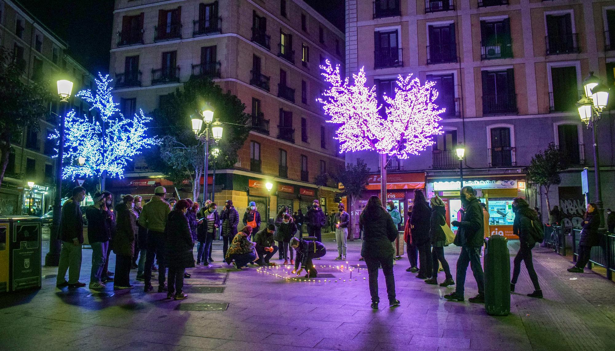 Concentración en Lavapiés en repulsa por el último asesinato machista 30 de diciembre violencia vicaria