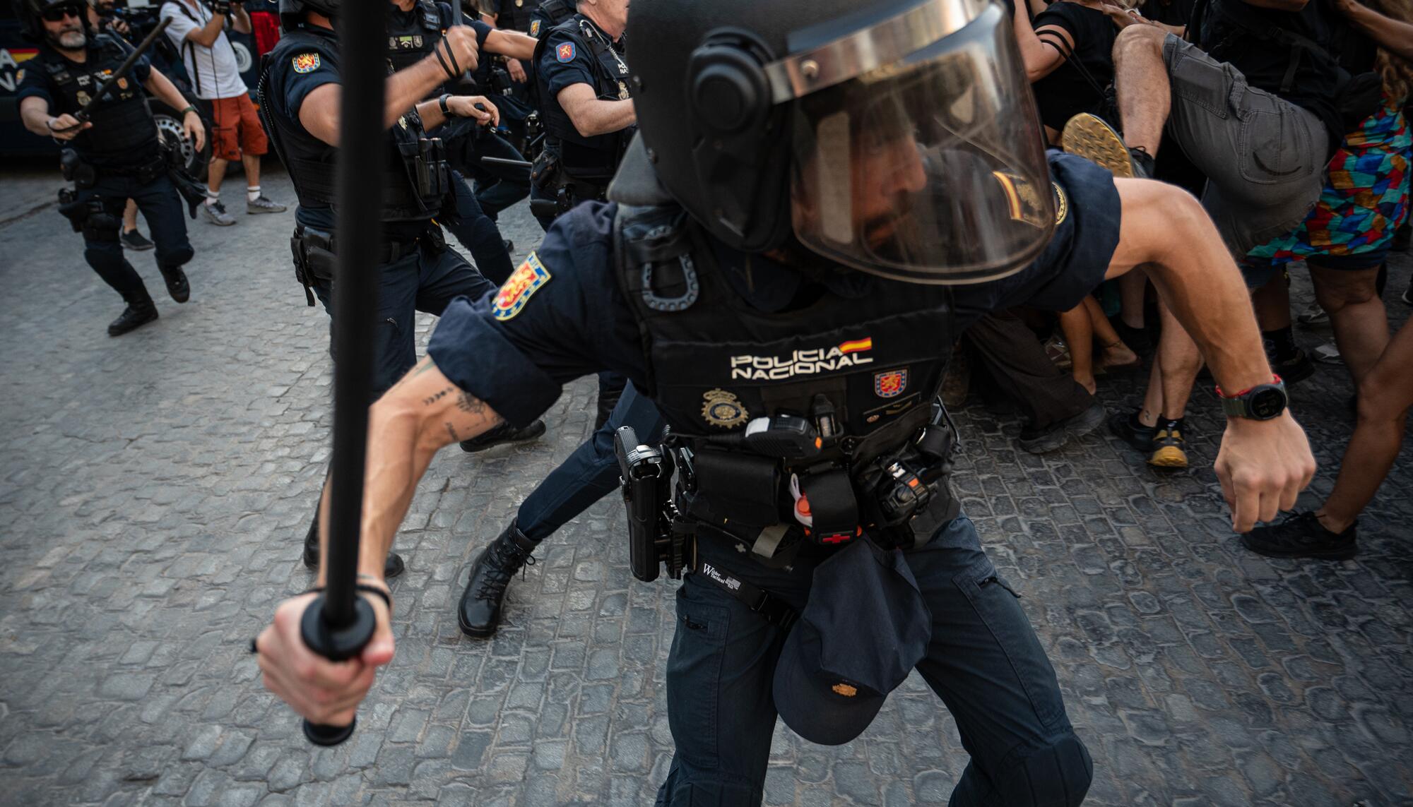 Policía Manifestación Antifascista Sevilla