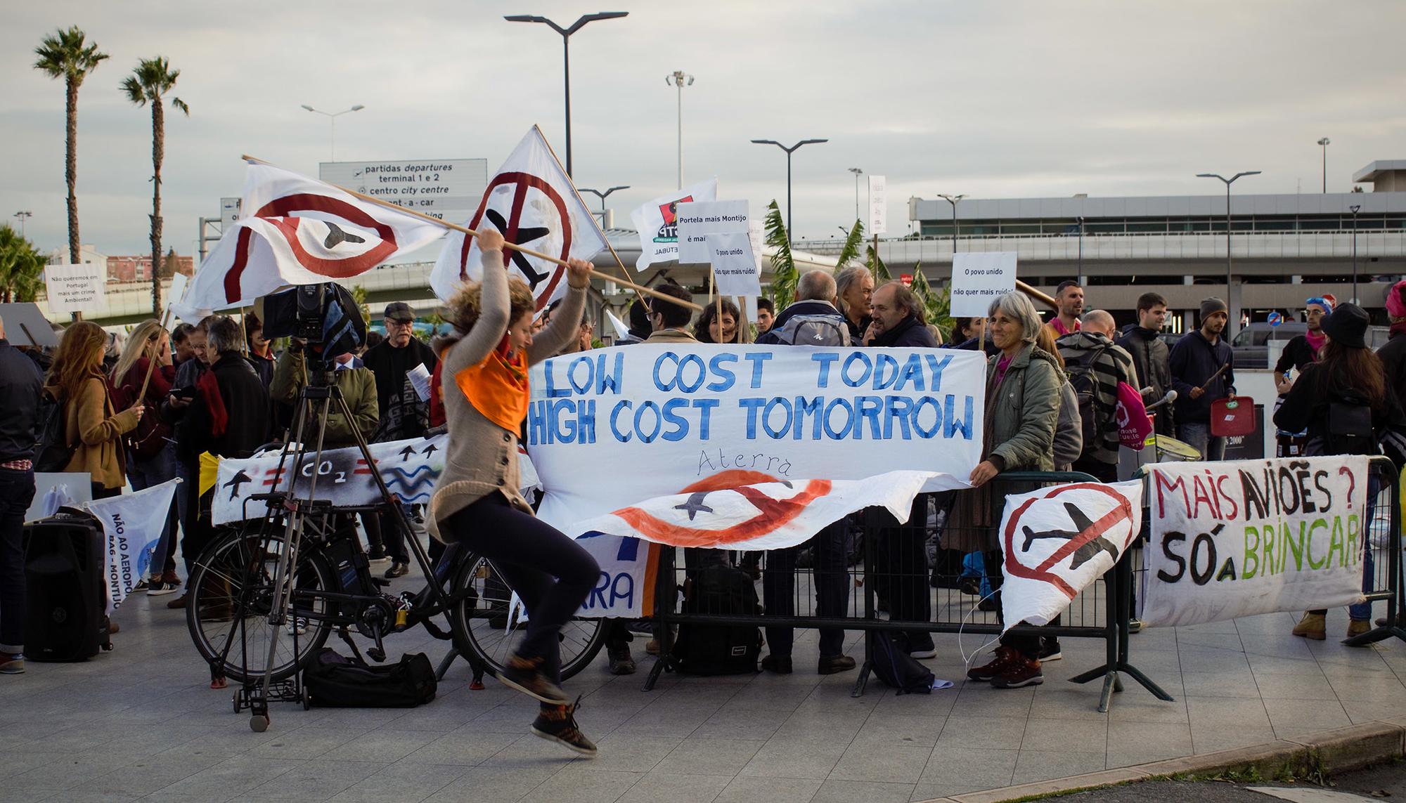 Protesta aeropuerto Lisboa