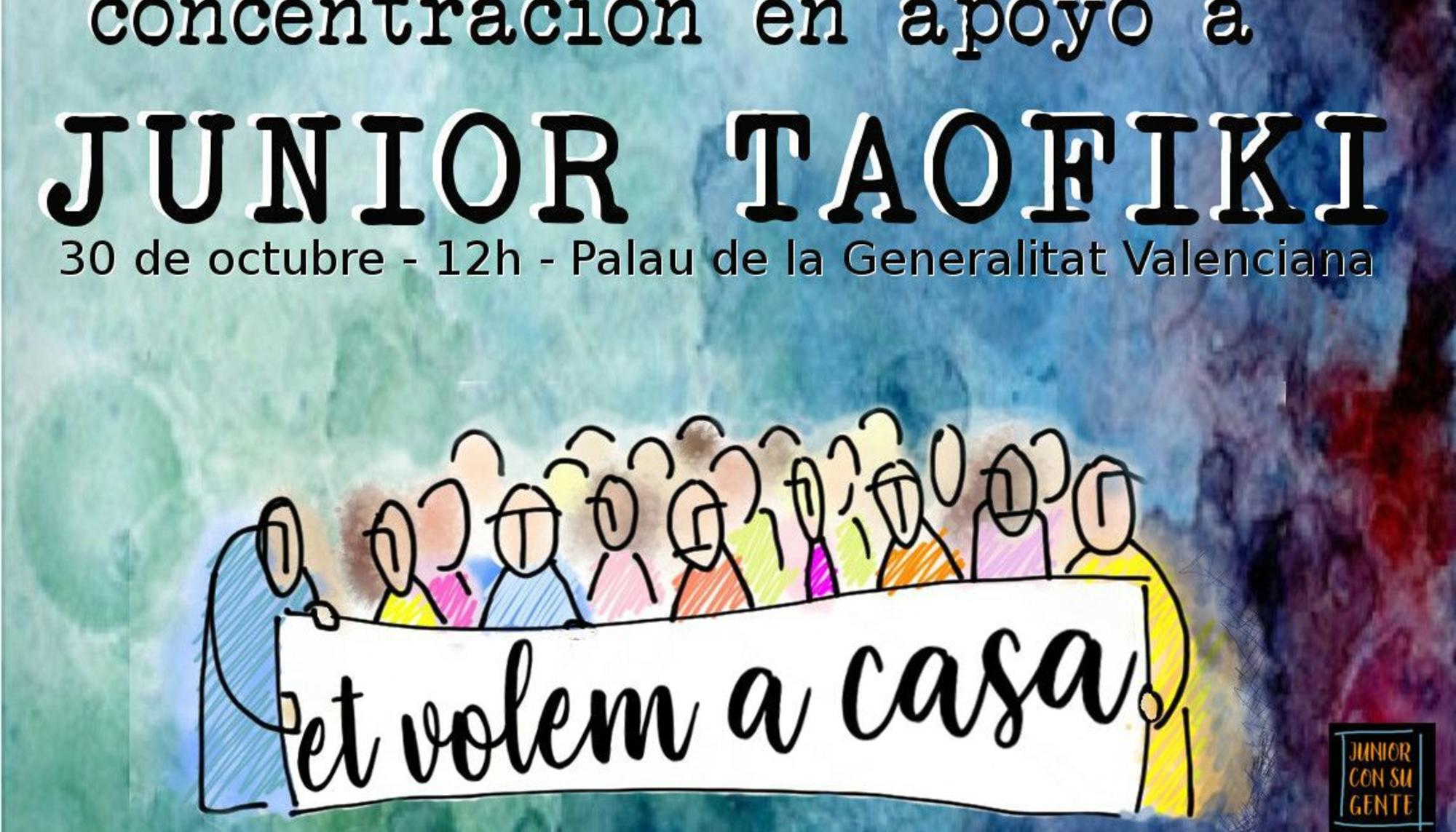 Concentración en apoyo a Junior Taofiki