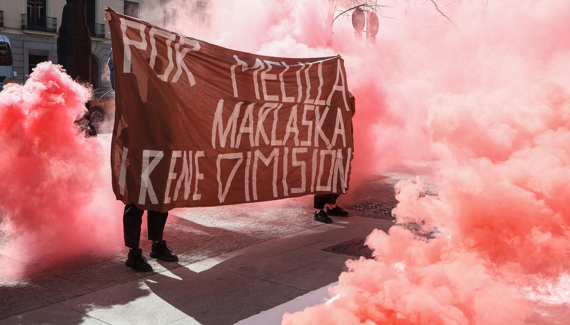 Acción del Movimiento Antirracista frente al Ministerio de Igualdad