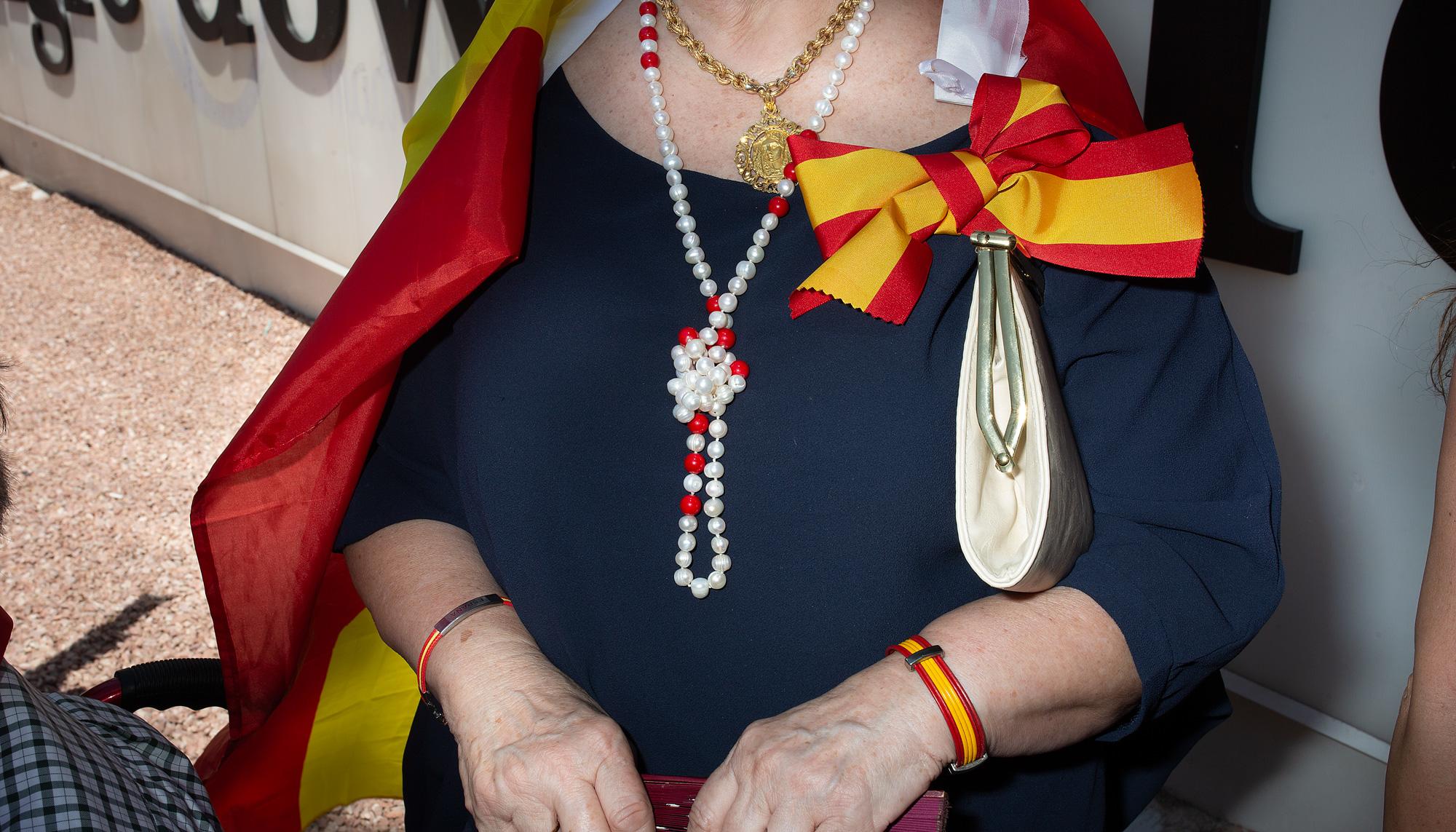 Manifestante en la plaza de Colón de Madrid