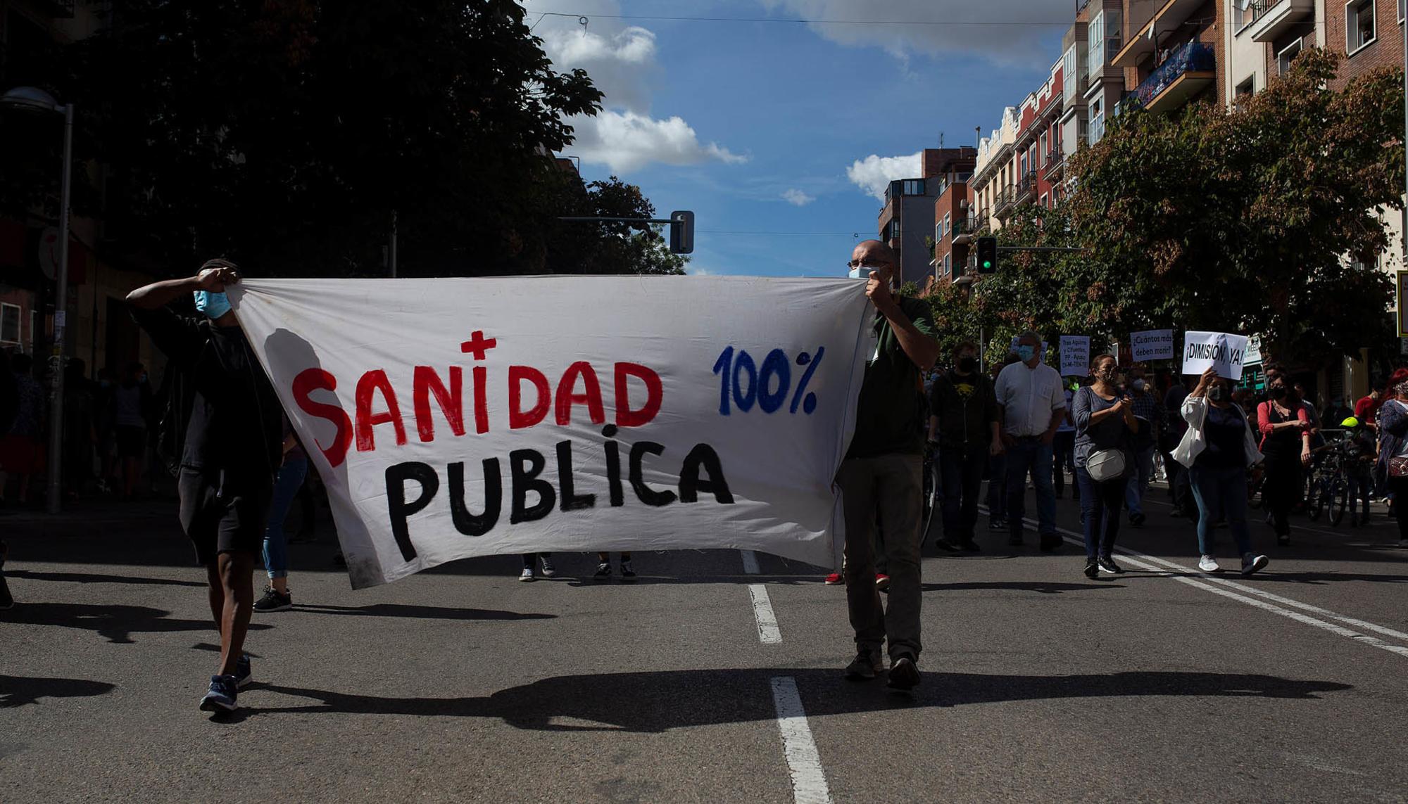 Manifestación contra la "segregación de clase" en Carabanchel, el domingo 27 de septiembre de 2020. - 14