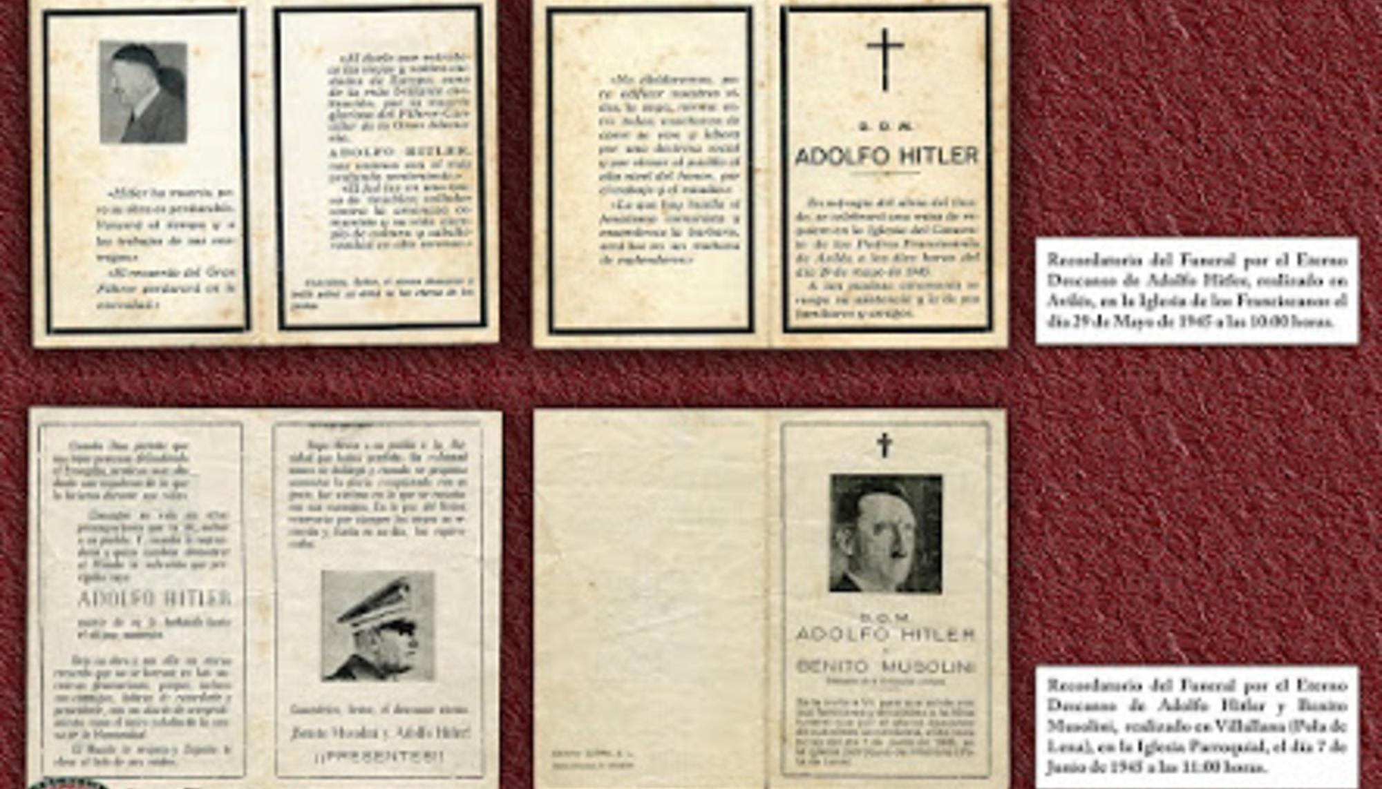 Recordatorios con motivo de los funerales