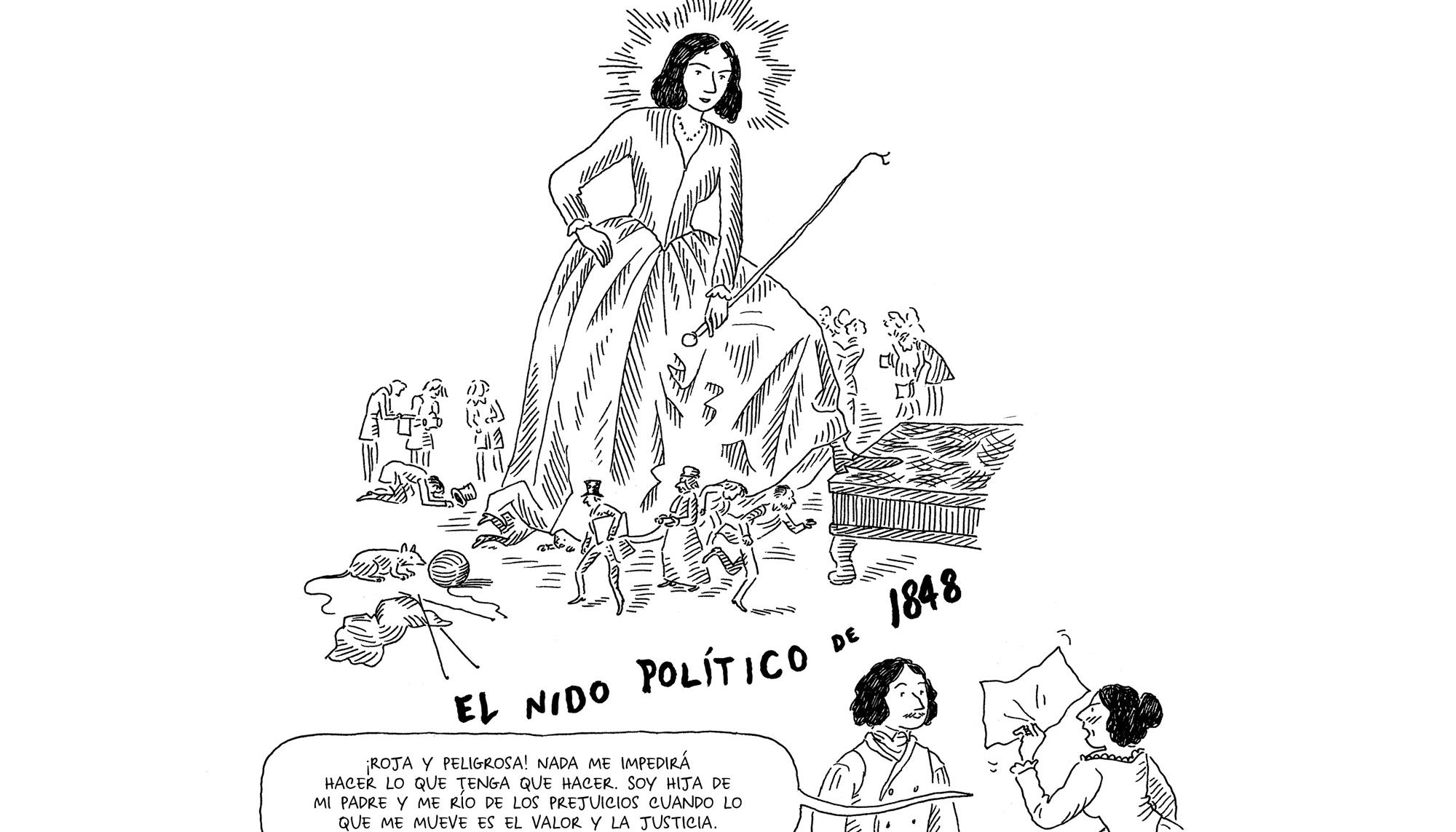 Viñeta del cómic ‘George Sand, hija del siglo’, de Séverine Vidal y Kim Consigny