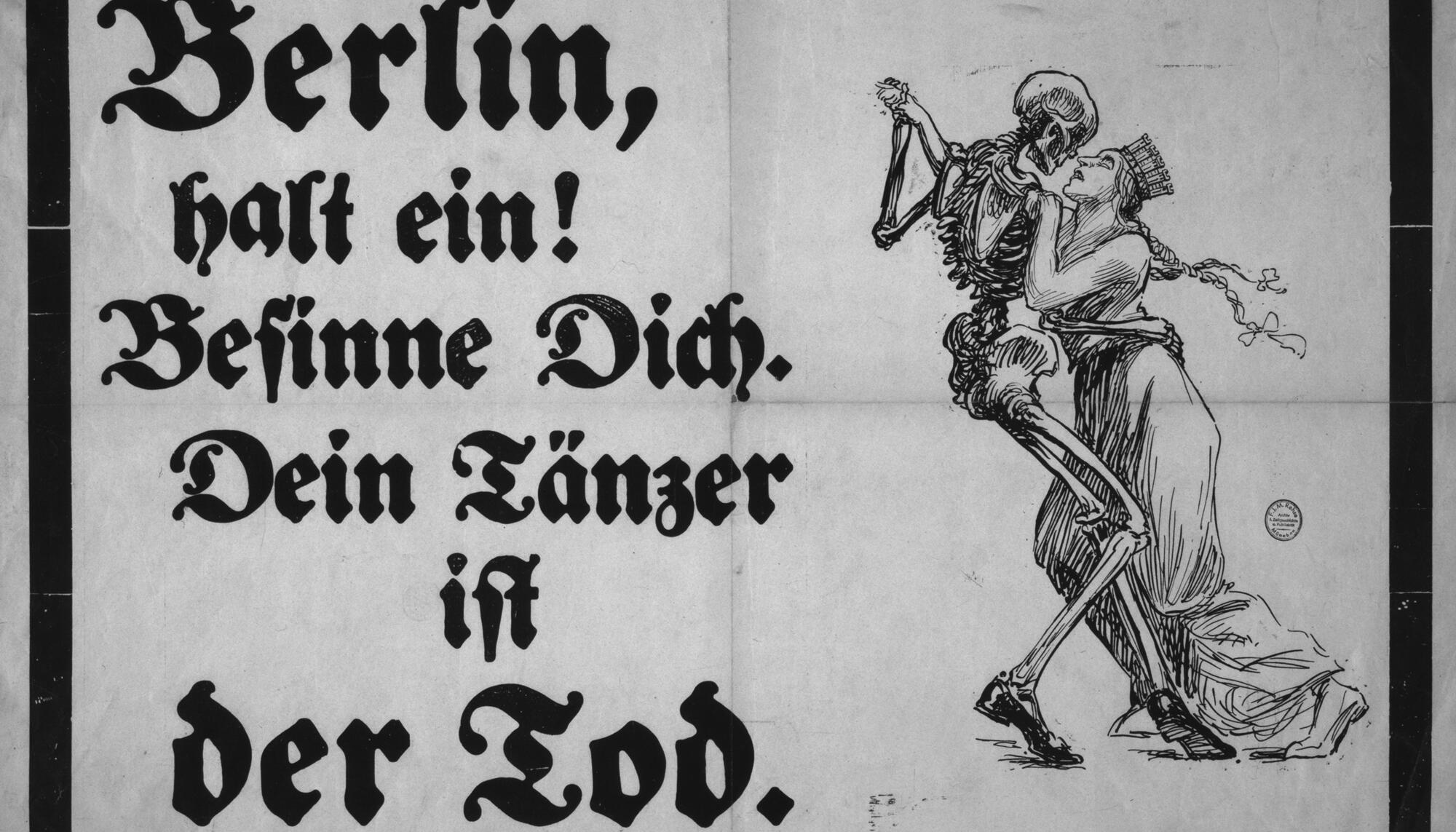 Cartel contra el baile como propagador de la sífilis en Berlín en 1919
