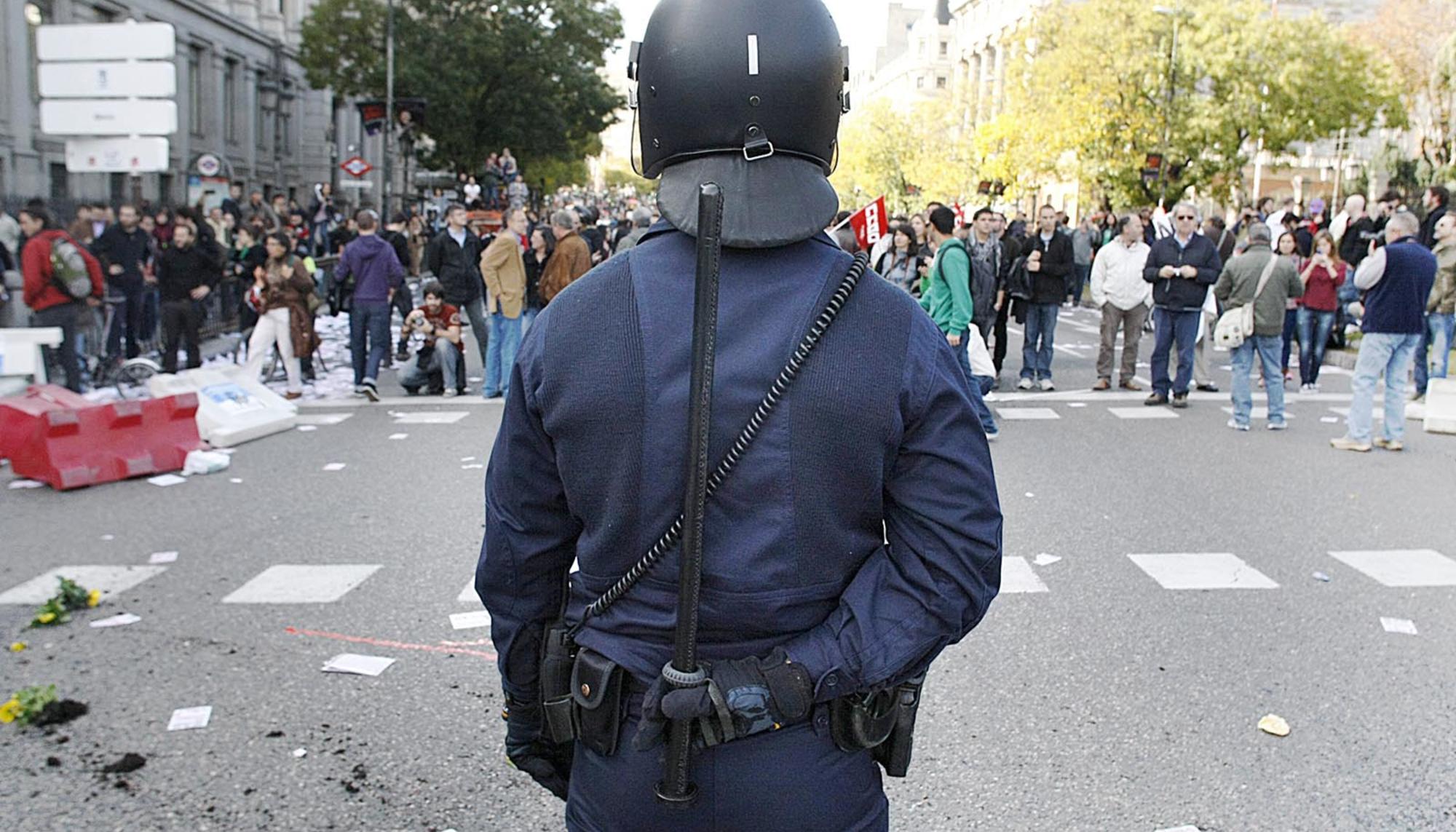 Porra manifestación antidisturbio 14N