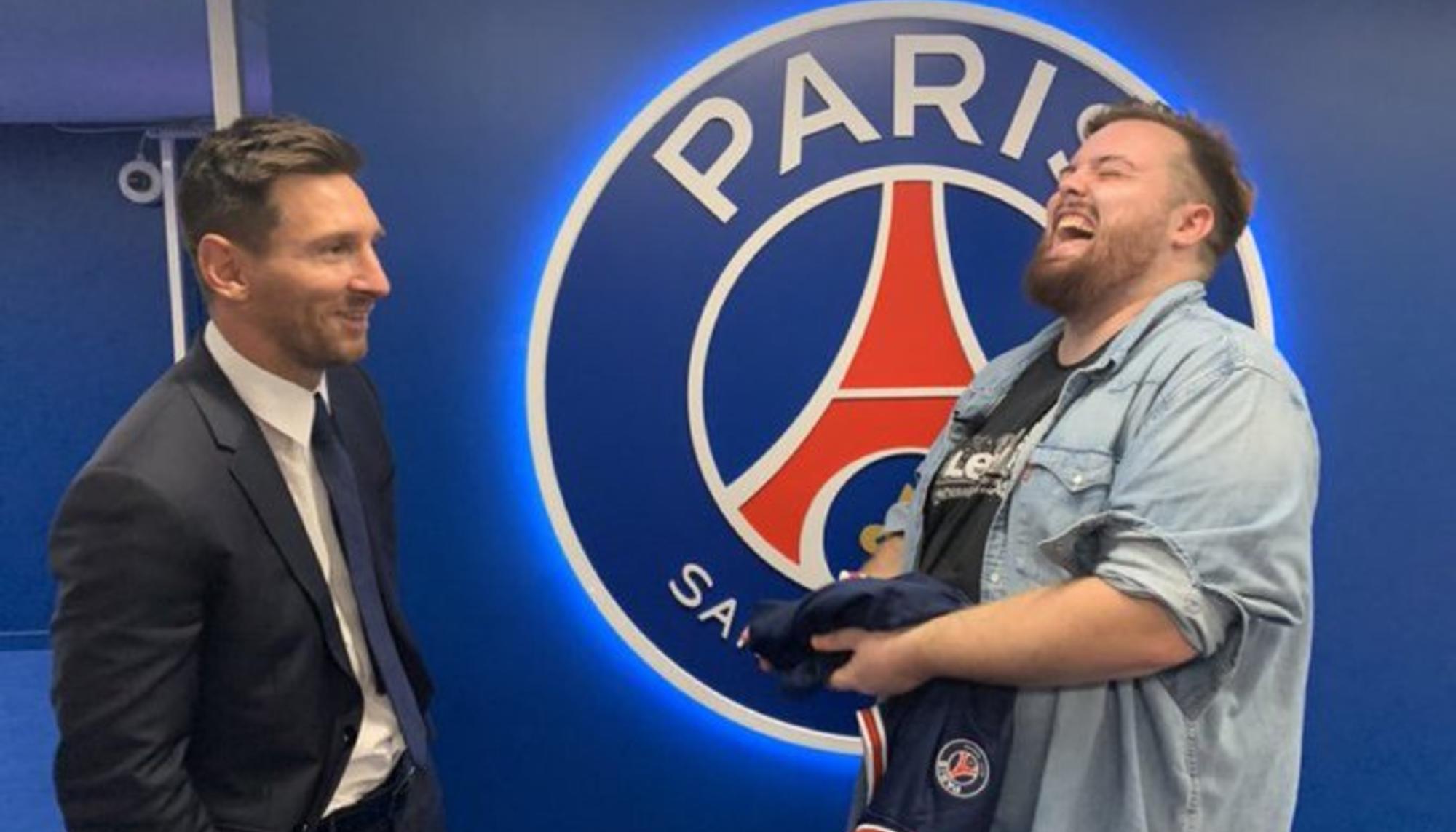 Ibai Llanos y Leo Messi en París