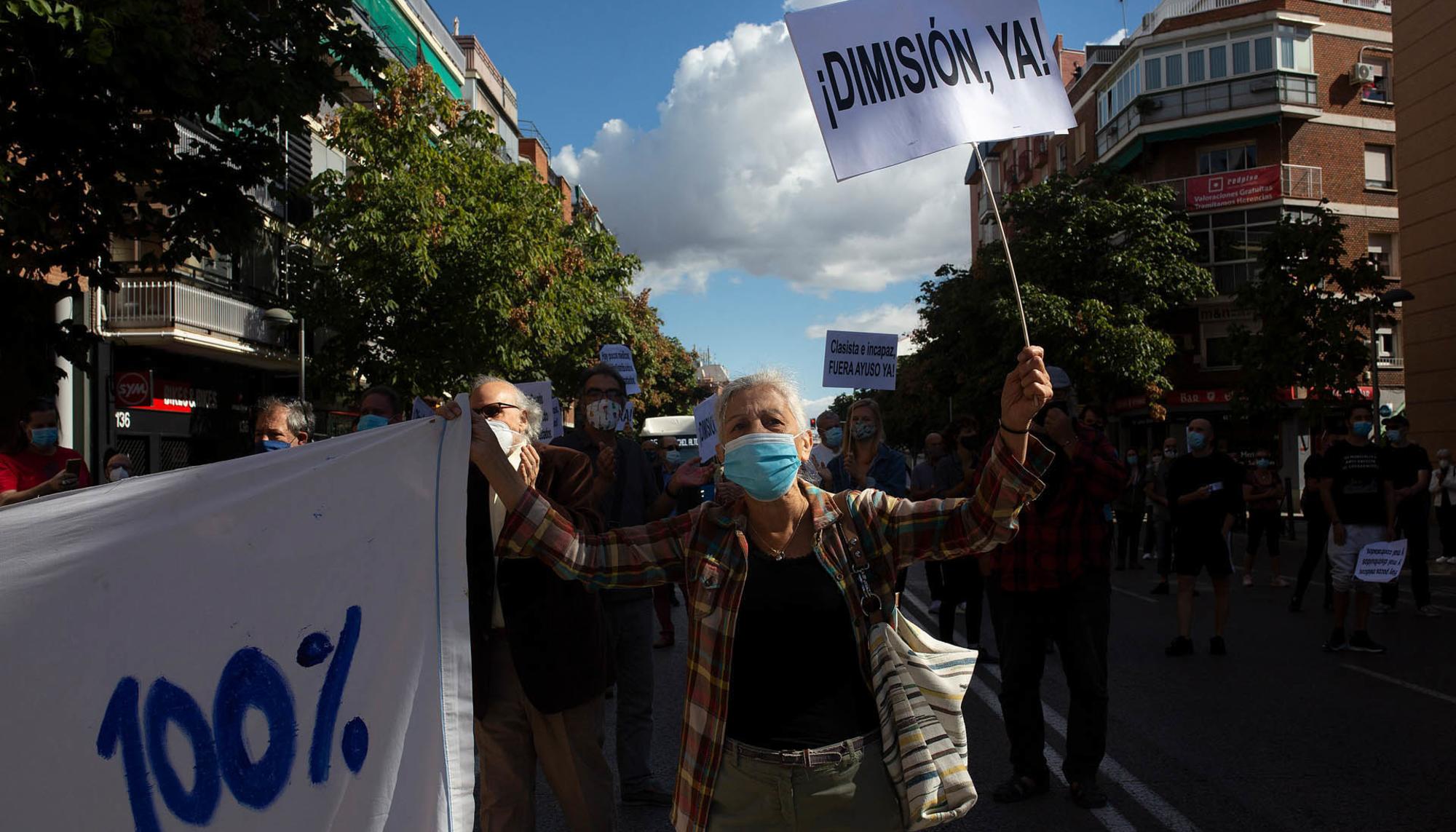 Manifestación contra la "segregación de clase" en Carabanchel, el domingo 27 de septiembre de 2020. - 2