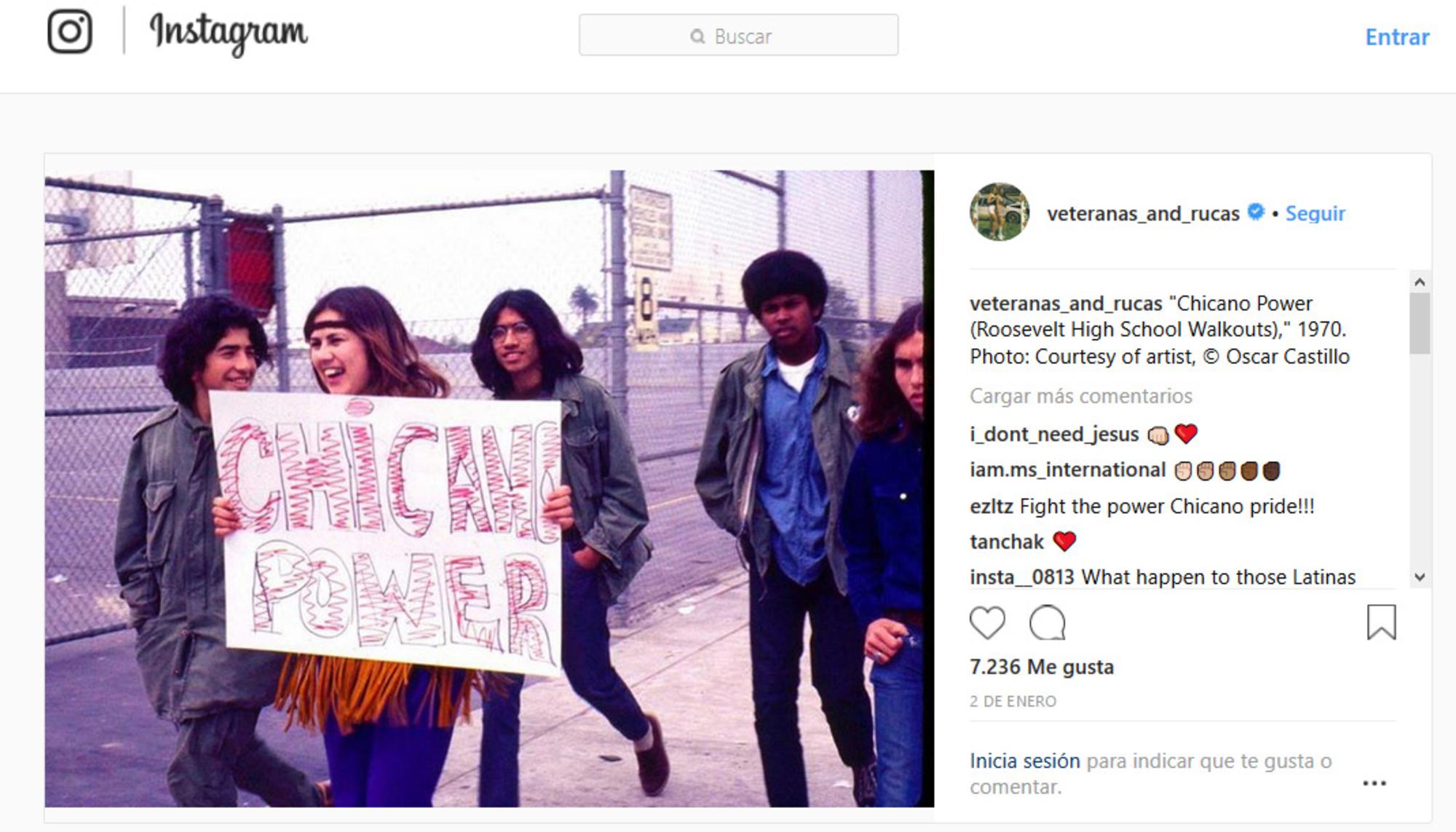 Cuenta de Instagram de Veteranas y Rucas