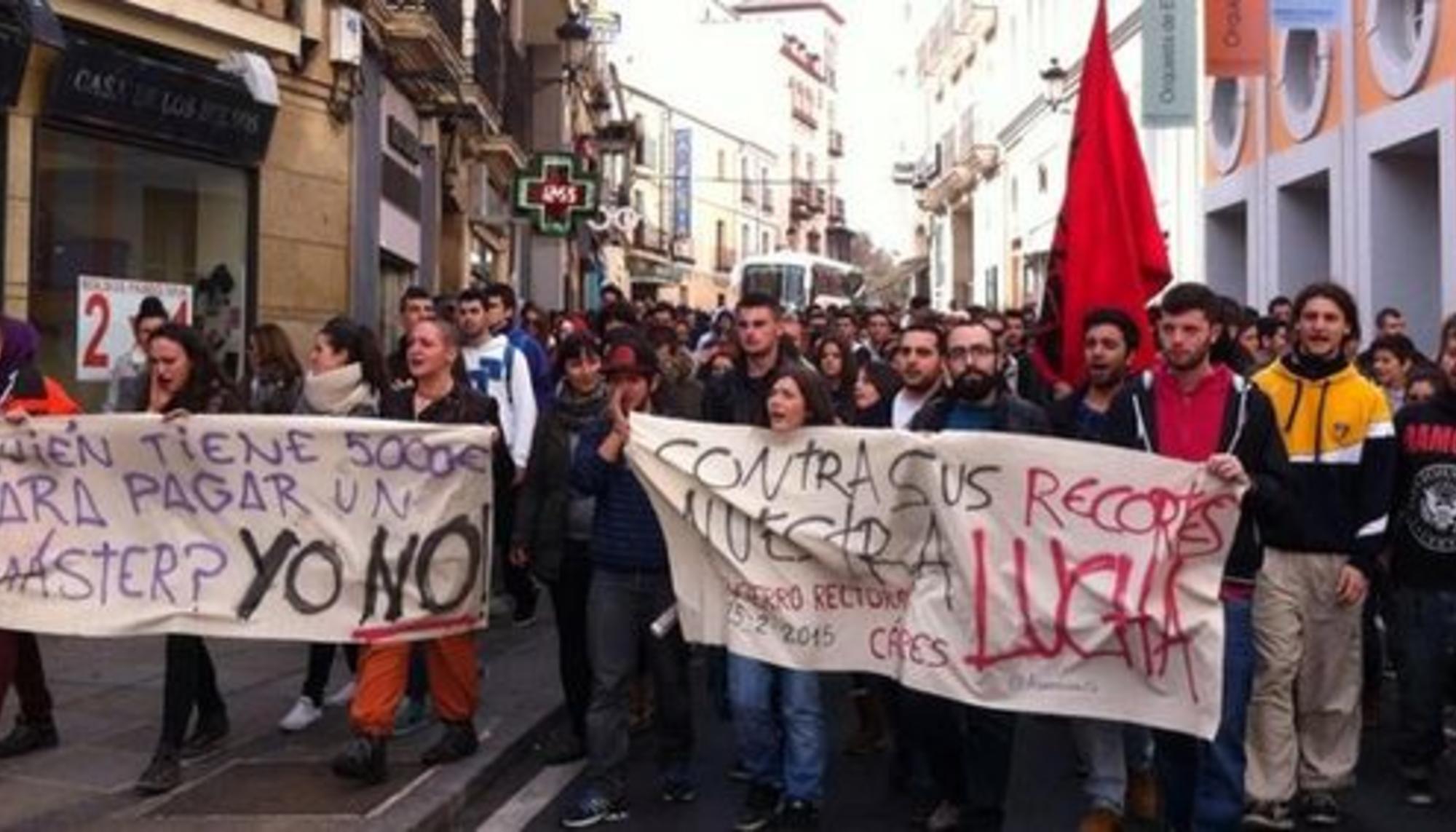 Manifestación de estudiantes en Cáceres